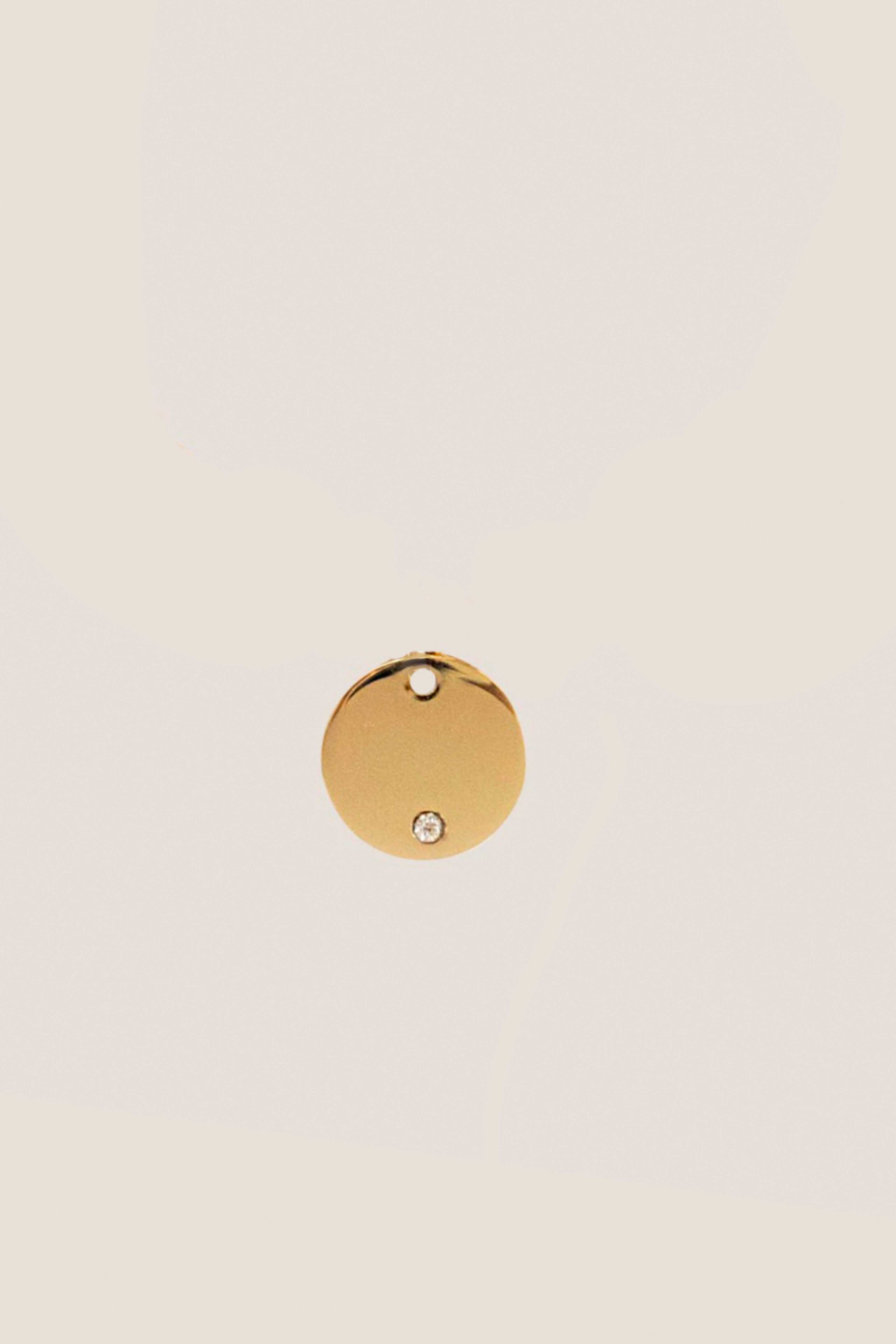 Birthstone Round Gold Charm