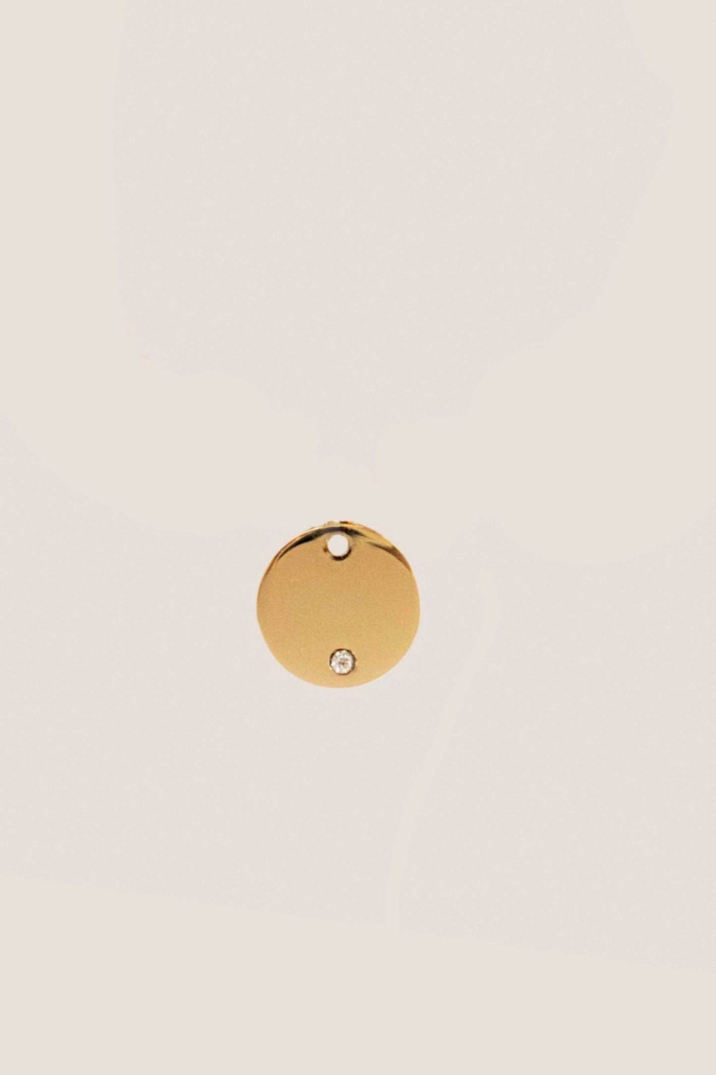 Birthstone Round Gold Charm