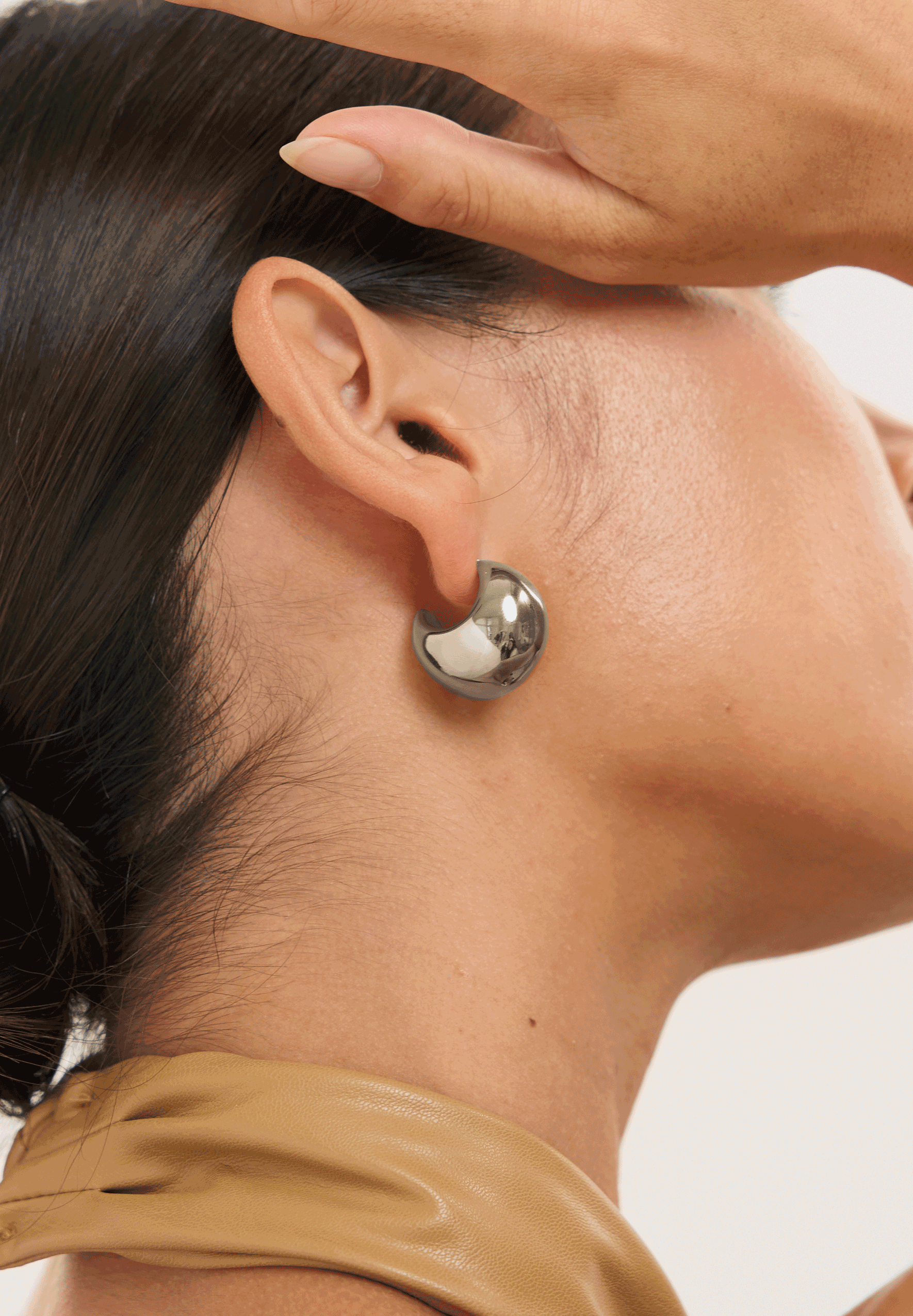 Bell Huggie Silver Earrings 