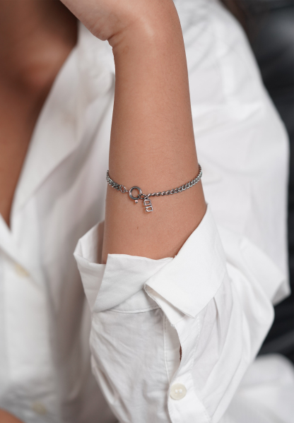 Curb Chain Silver Bracelet