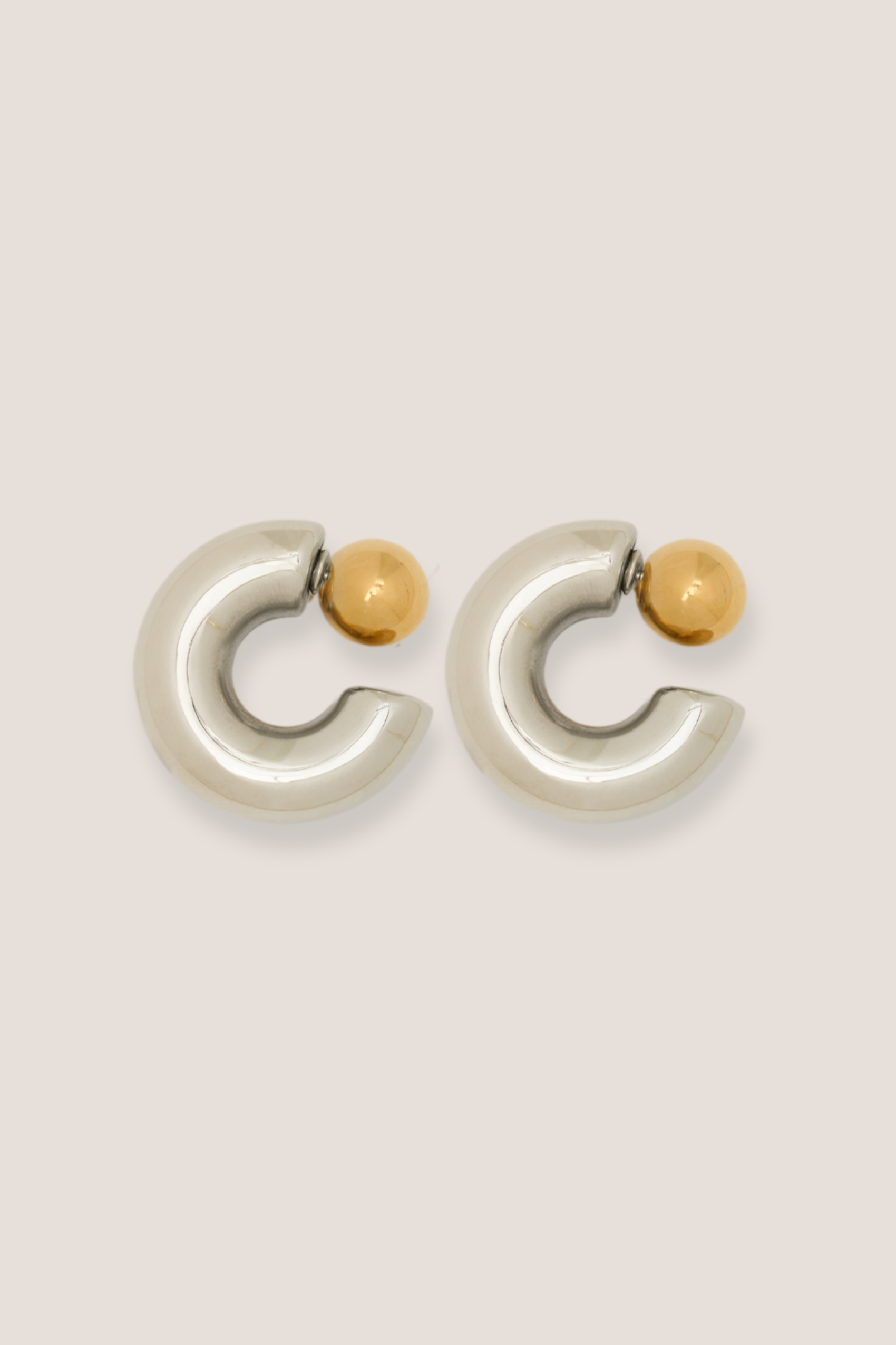 Majestic Gold Ball Hoop Earrings