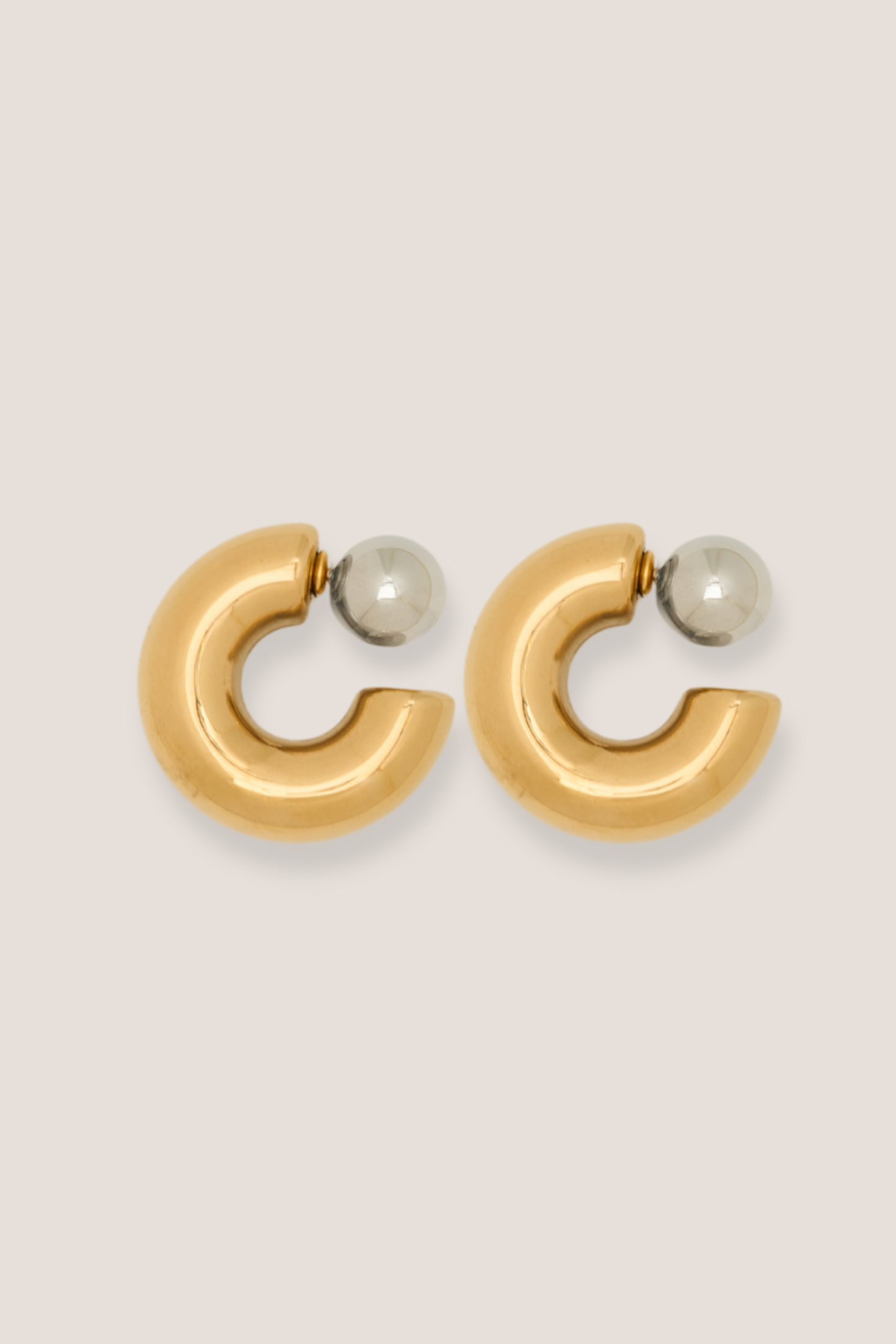 Majestic Silver Ball Hoop Earrings