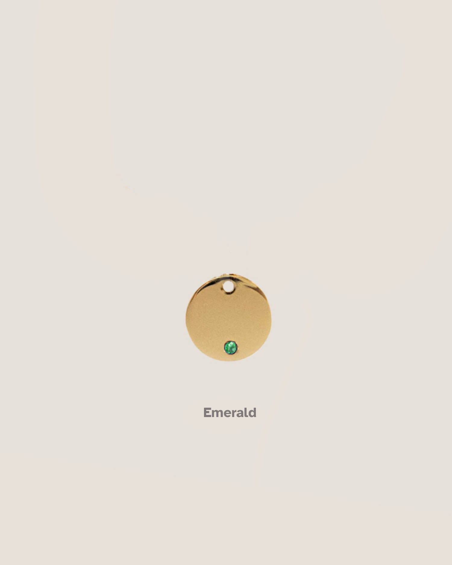 Birthstone Round Gold Charm