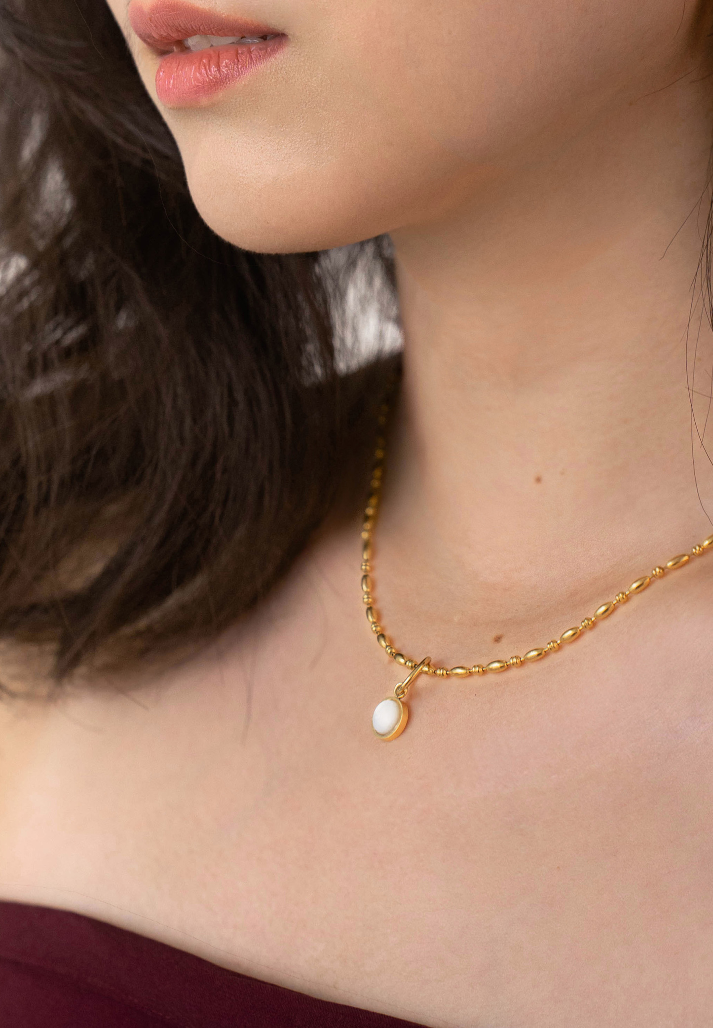 Mother of Pearl Pendant Serene Necklace