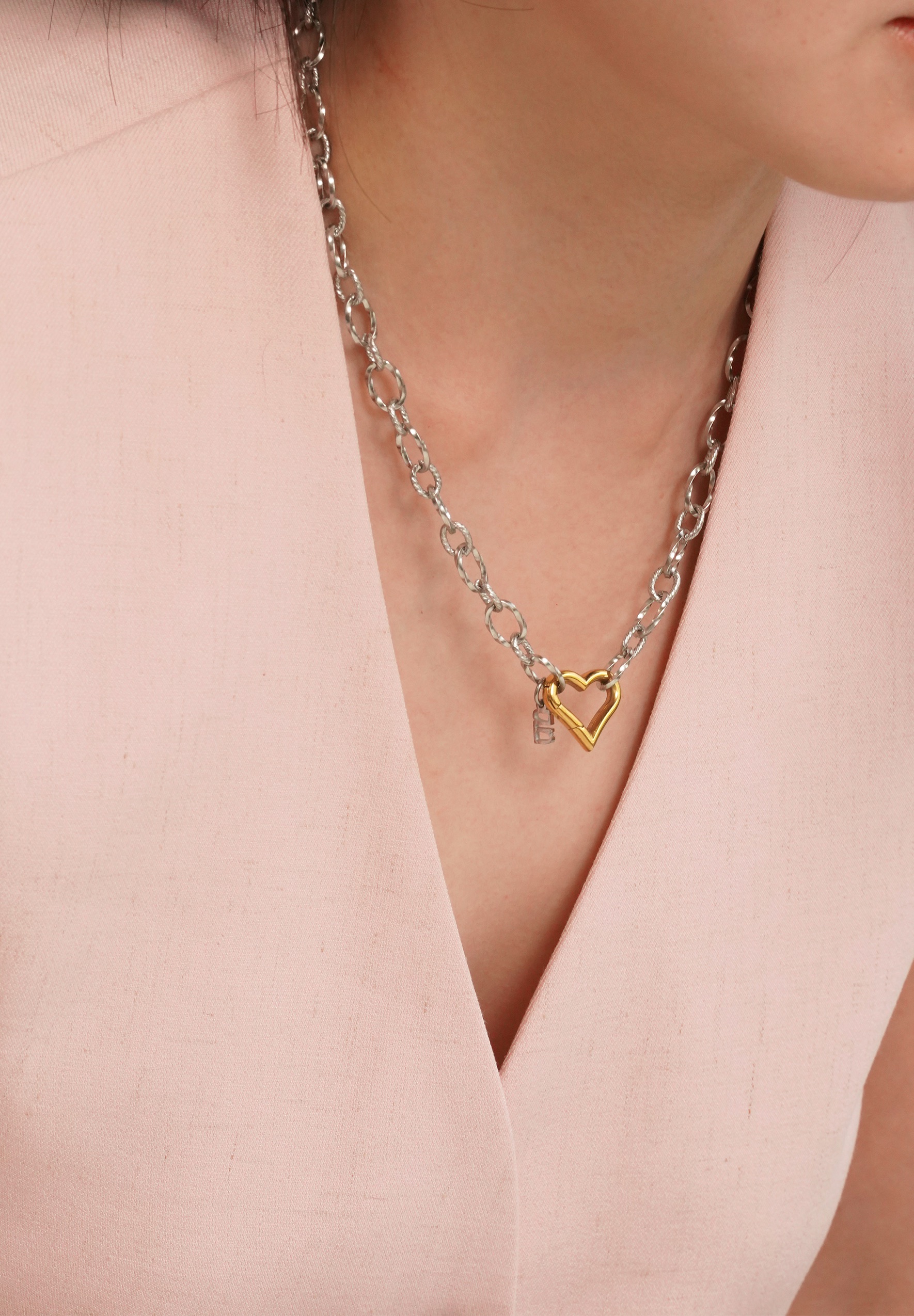 Nue Mixed Metal Silver Necklace