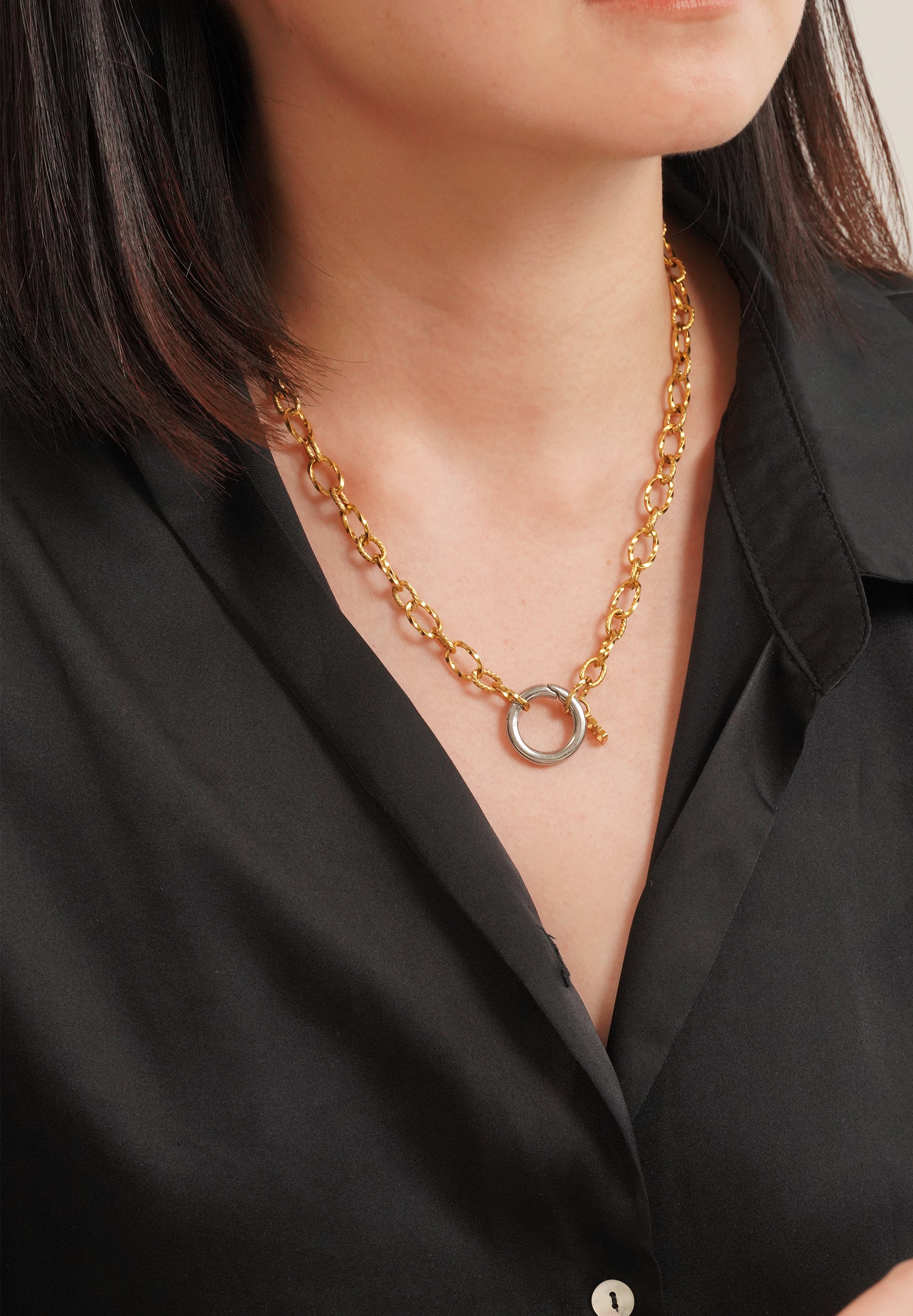 Nue Mixed Metal Gold Necklace