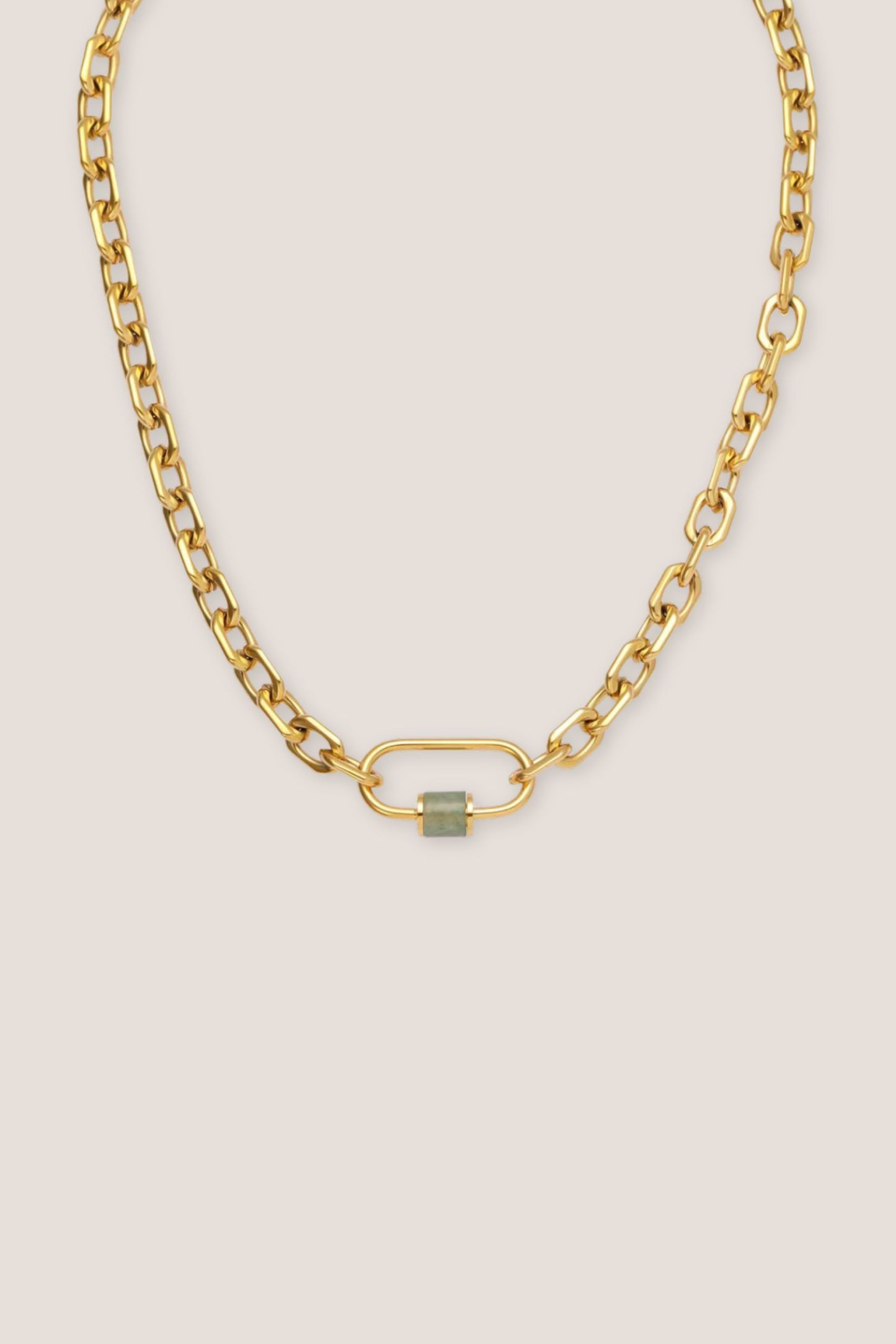 Aurea Aventurine Jade Chain Gold Necklace