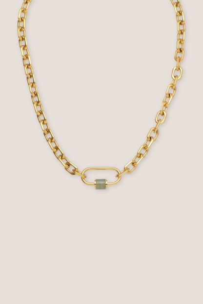 Aurea Aventurine Jade Chain Gold Necklace