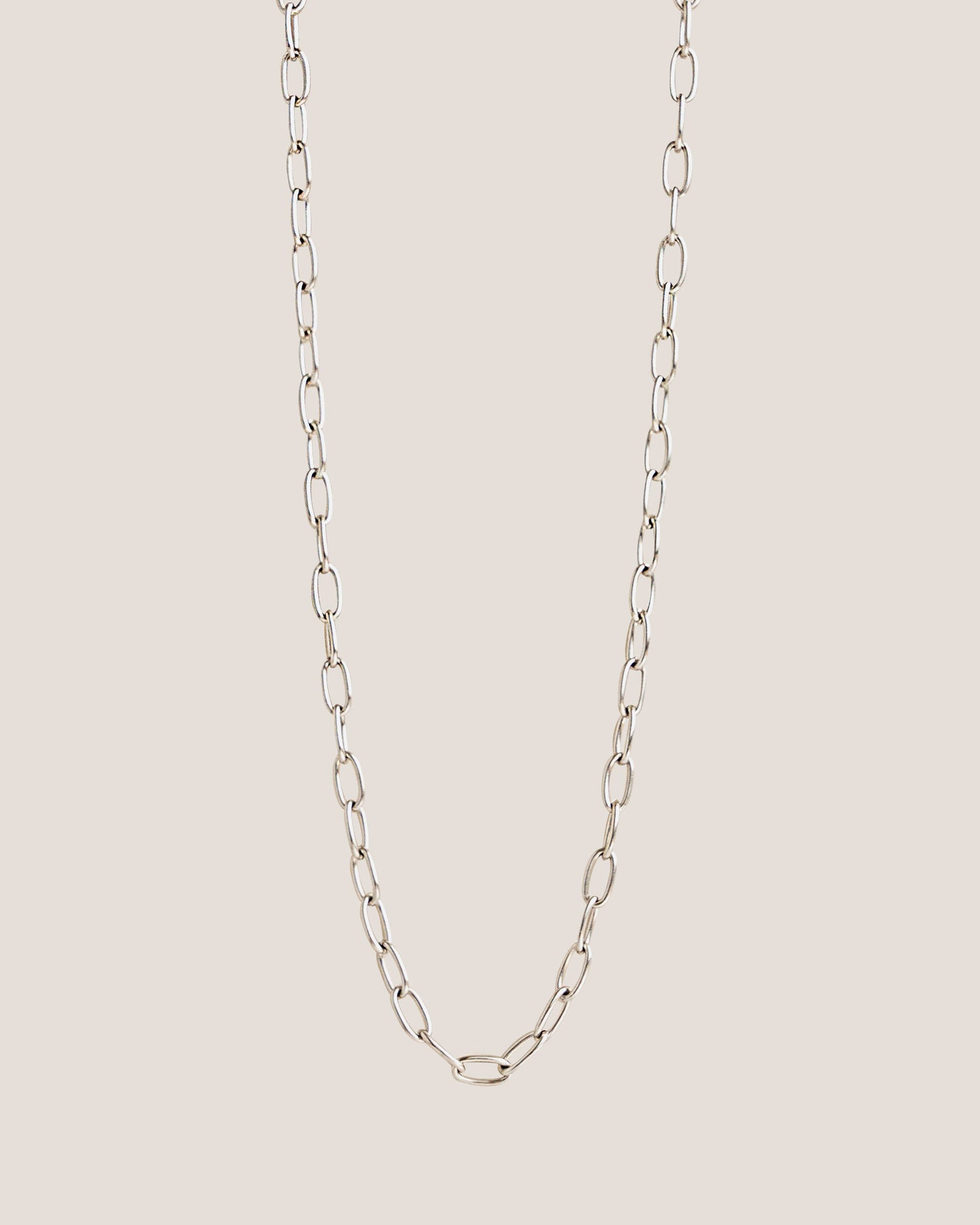Oval Link Silver Chain Necklace