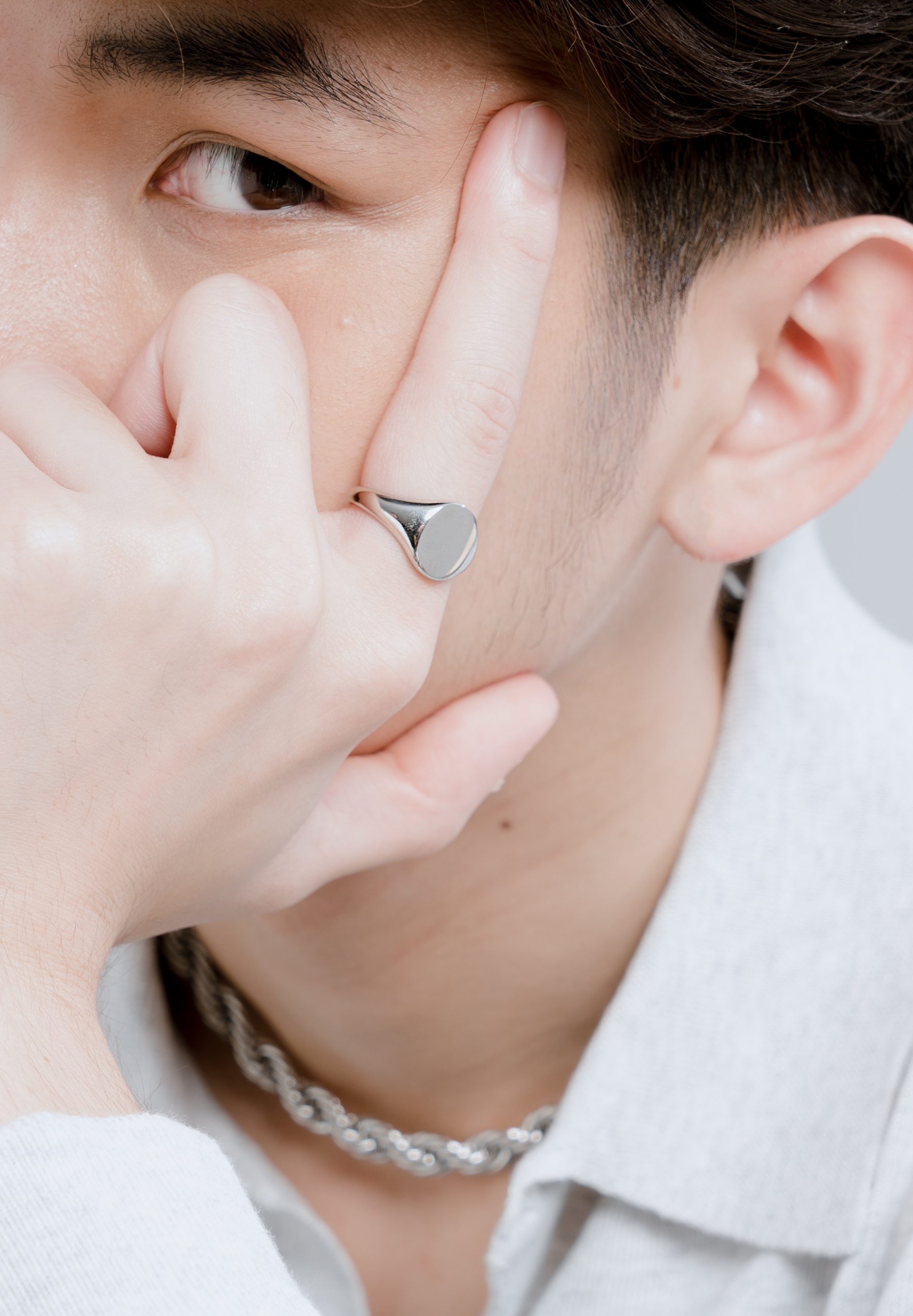 Ovoid Silver Signet Ring