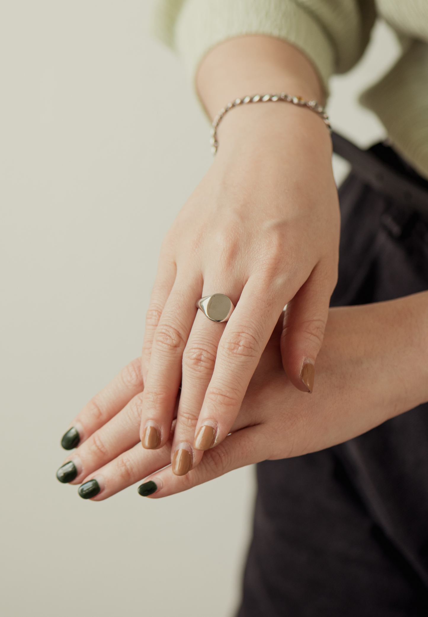 Ovoid Silver Signet Ring