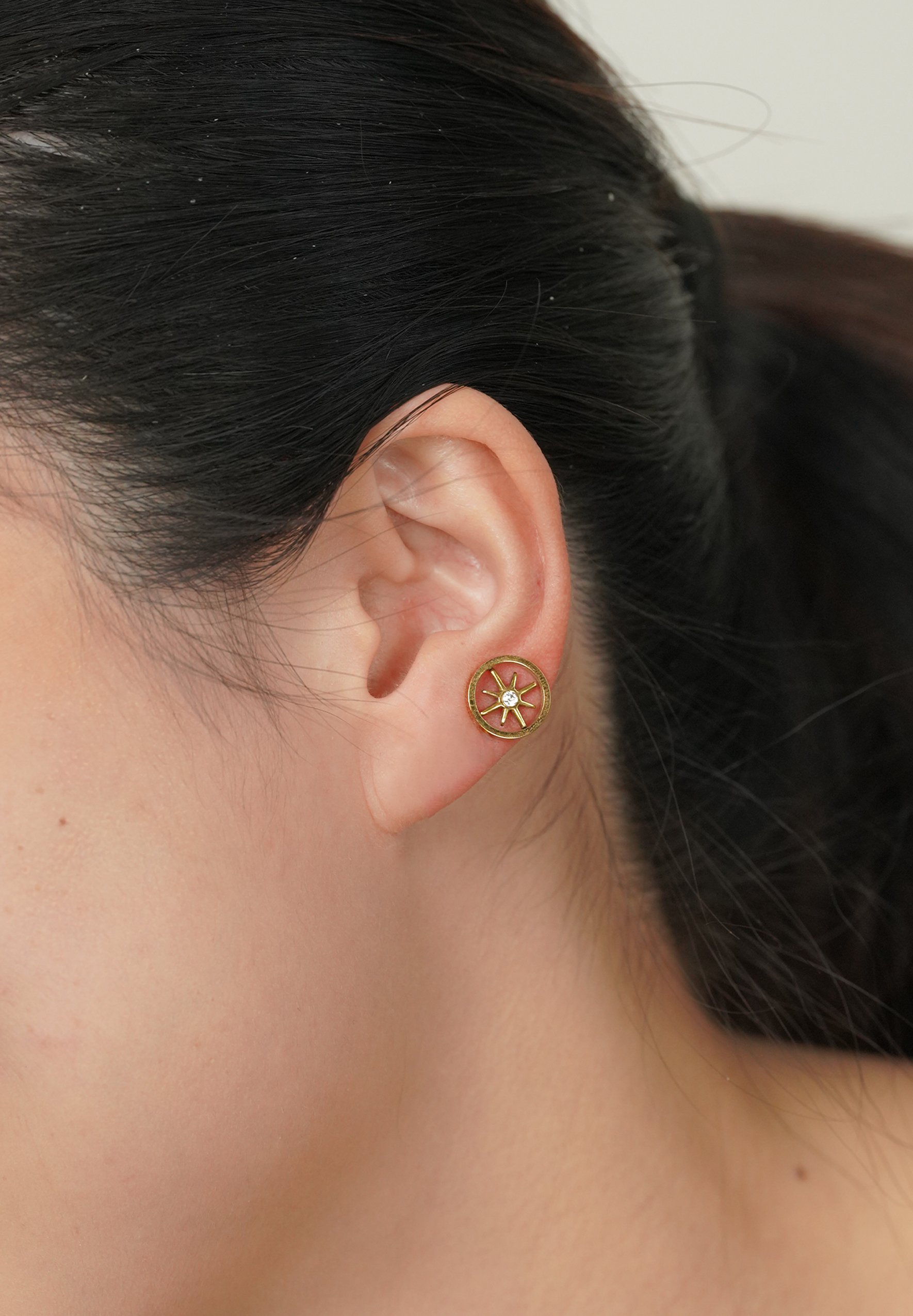 Path Gold Stud Earrings