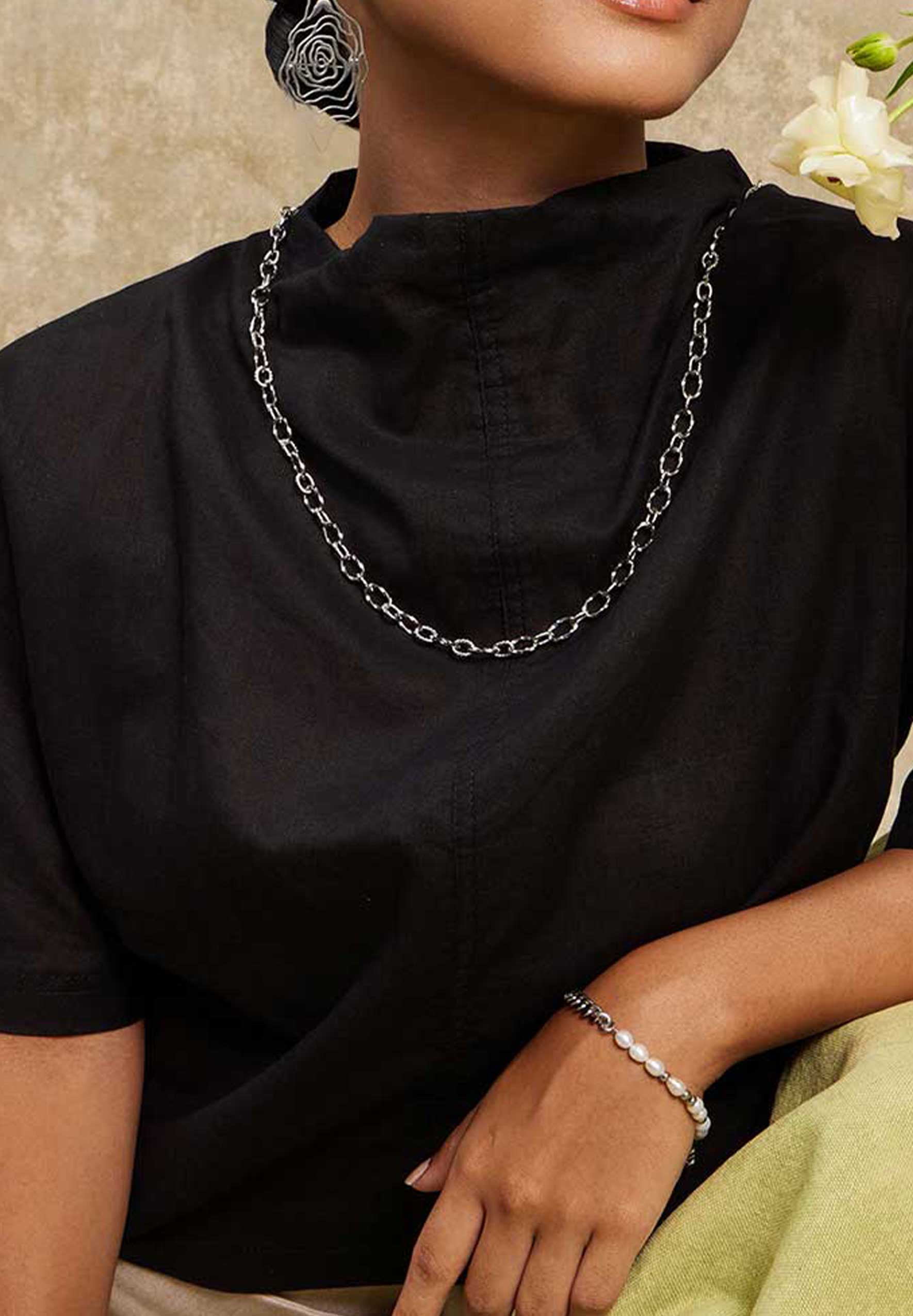 Dawn Silver Chain Belt Necklace