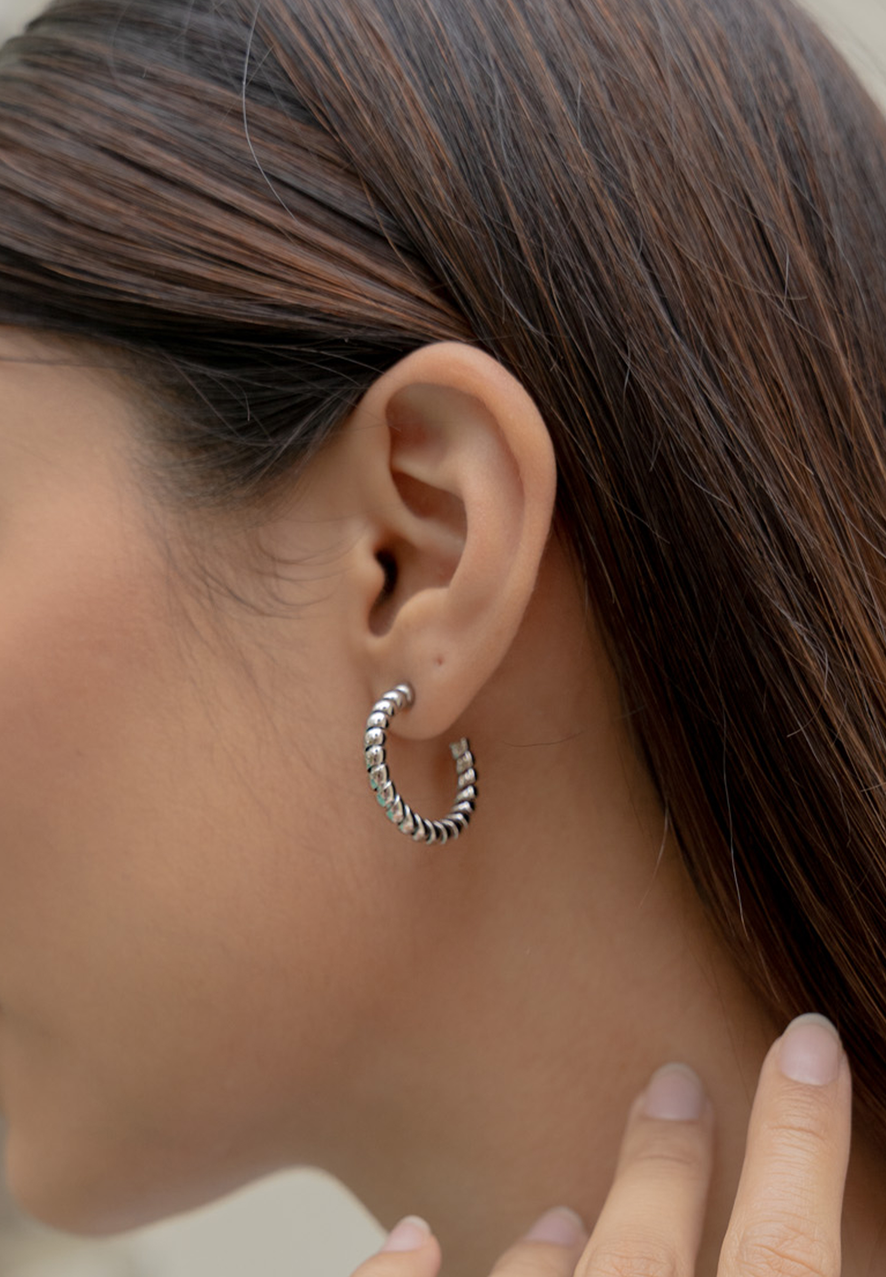 Ray Silver Twist Earrings