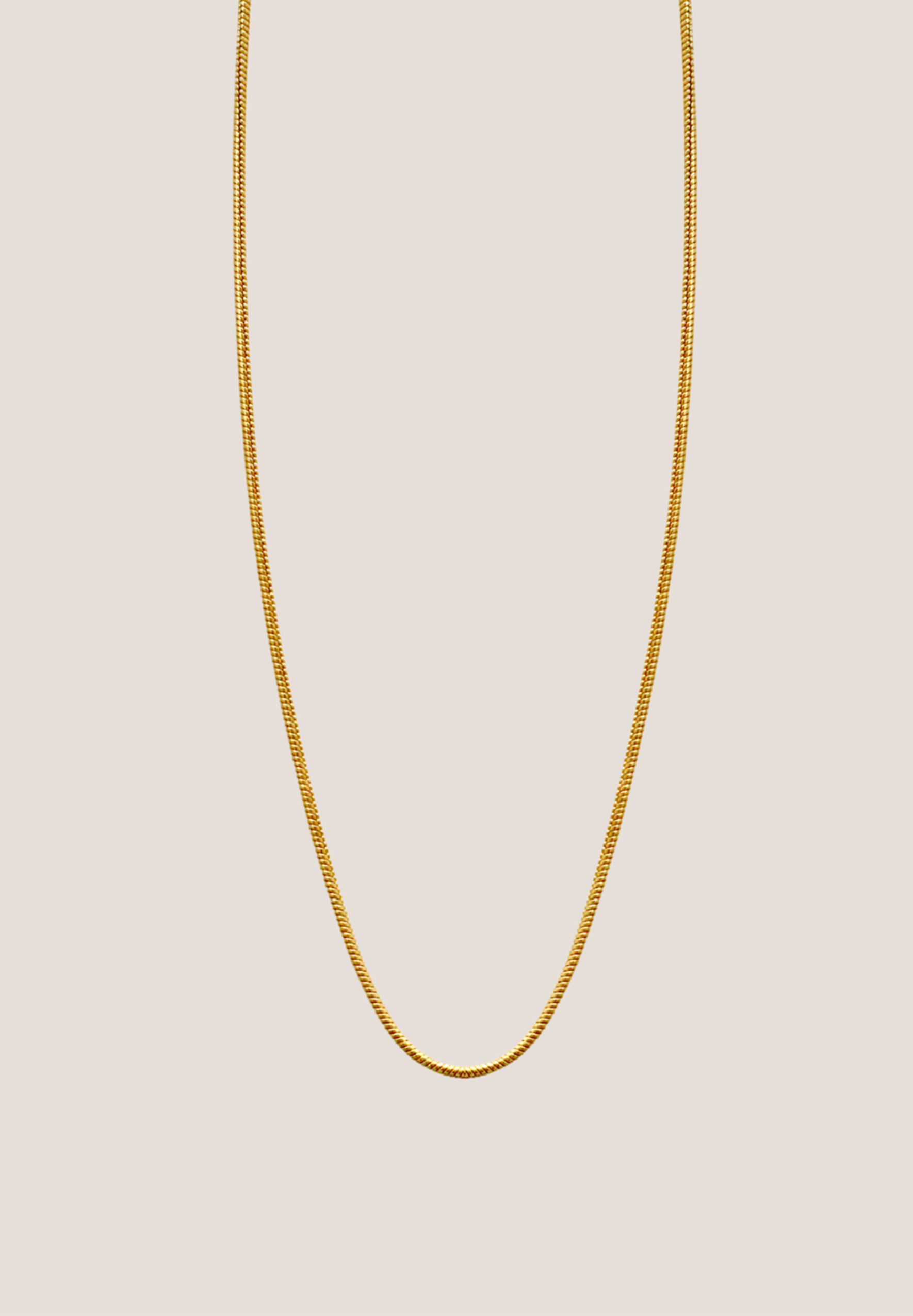 Rounded Snake Gold Chain Necklace