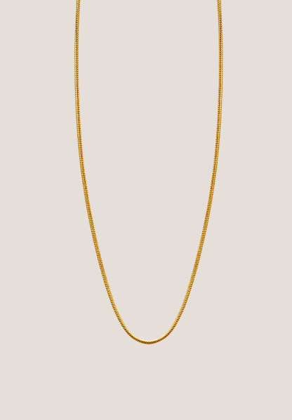 Rounded Snake Gold Chain Necklace
