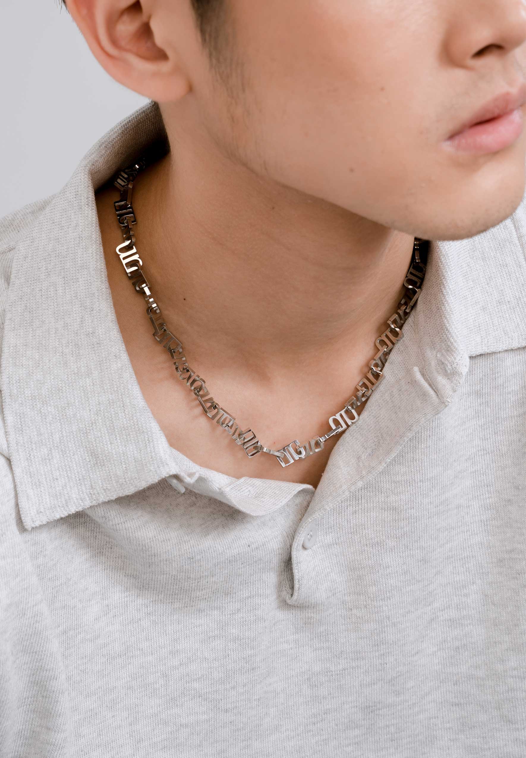 Gung Iconic Silver Chain Necklace