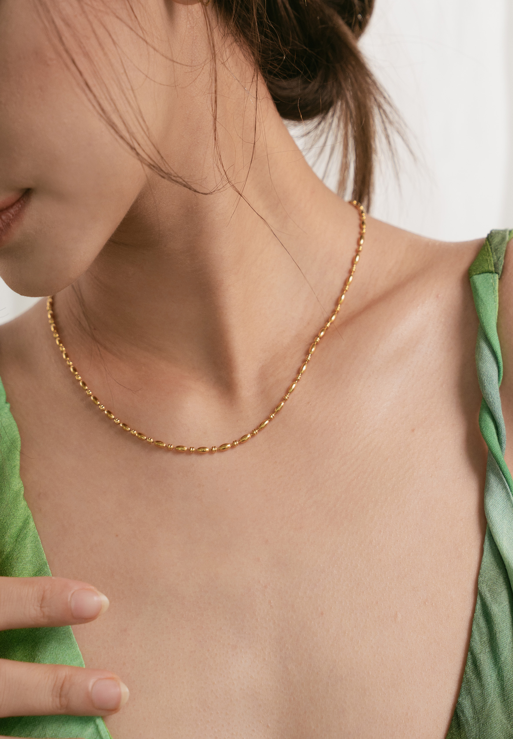 Serene Seed Gold Necklace