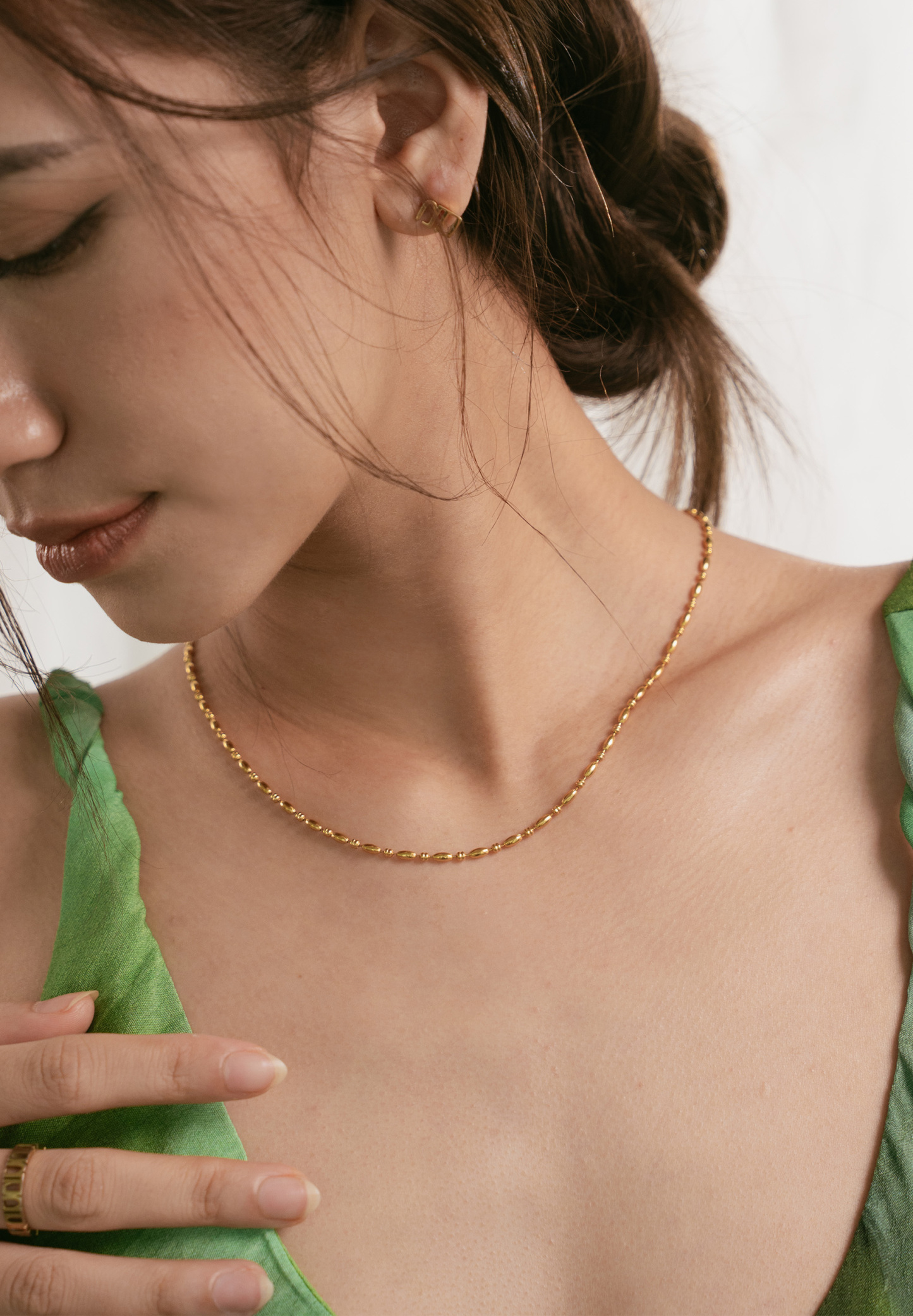 Serene Seed Gold Necklace