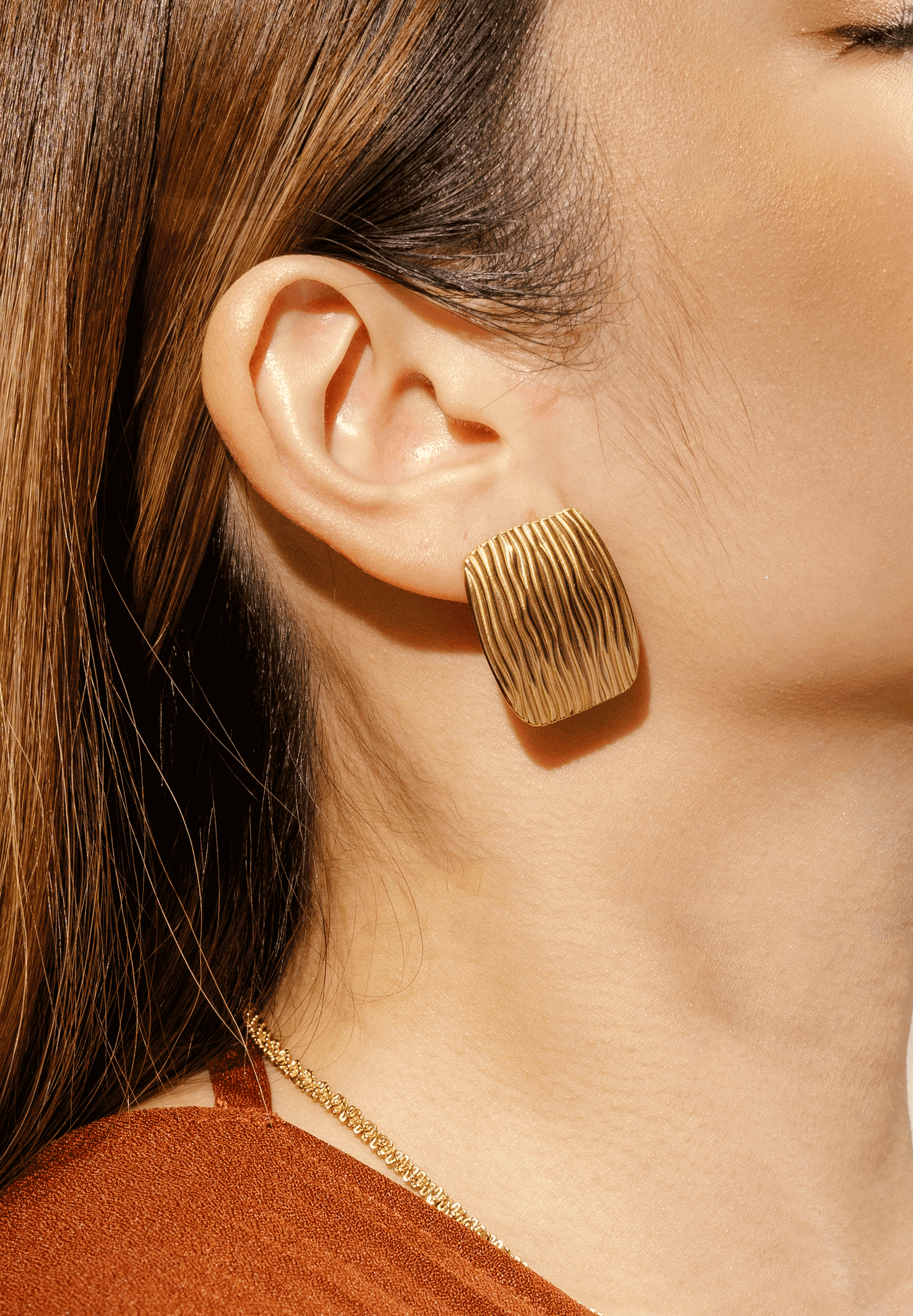 Ripple Gold Earrings