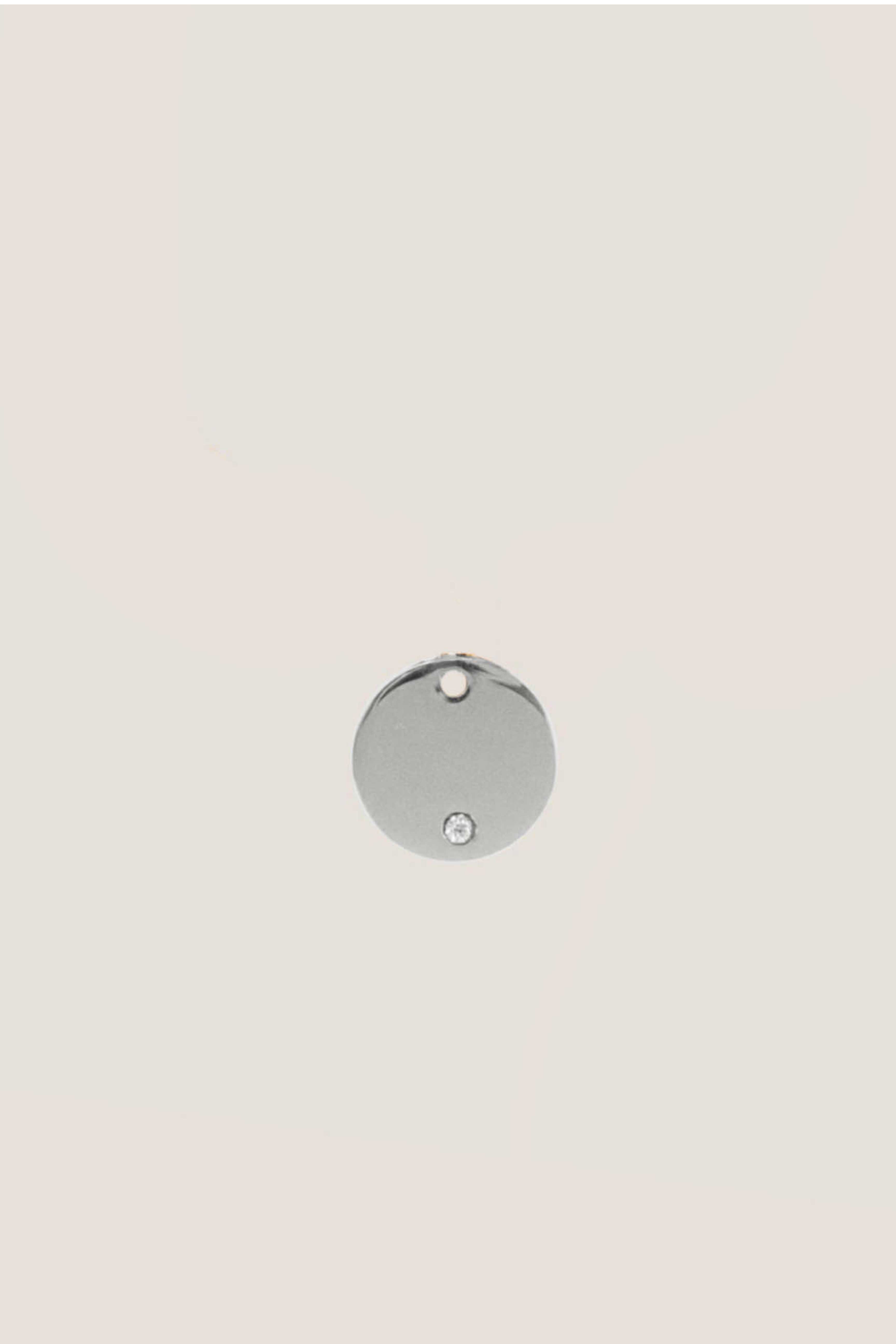 Birthstone Round Silver Charm