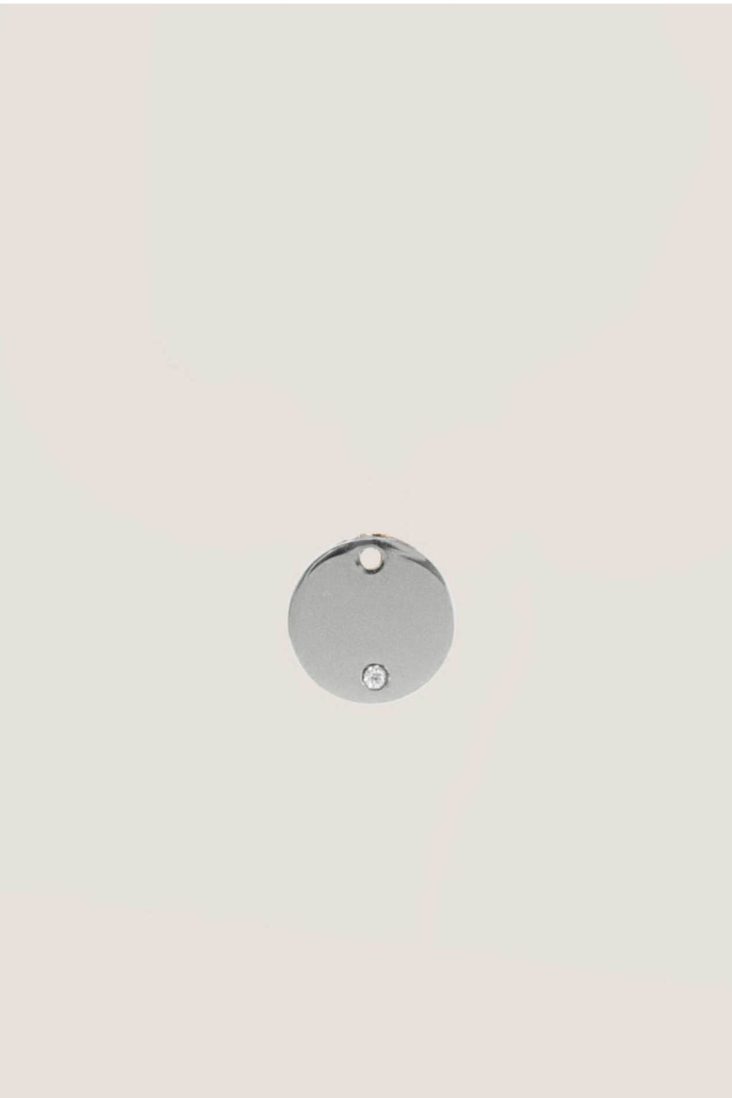 Birthstone Round Silver Charm