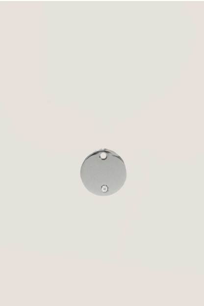 Birthstone Round Silver Charm