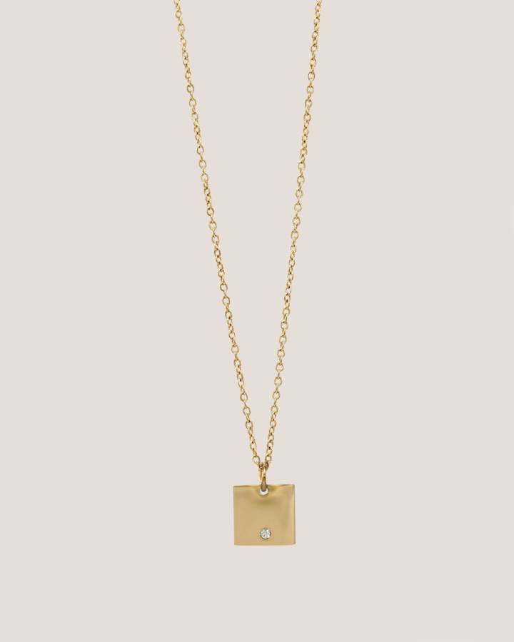 Square Pendant Gold Necklace