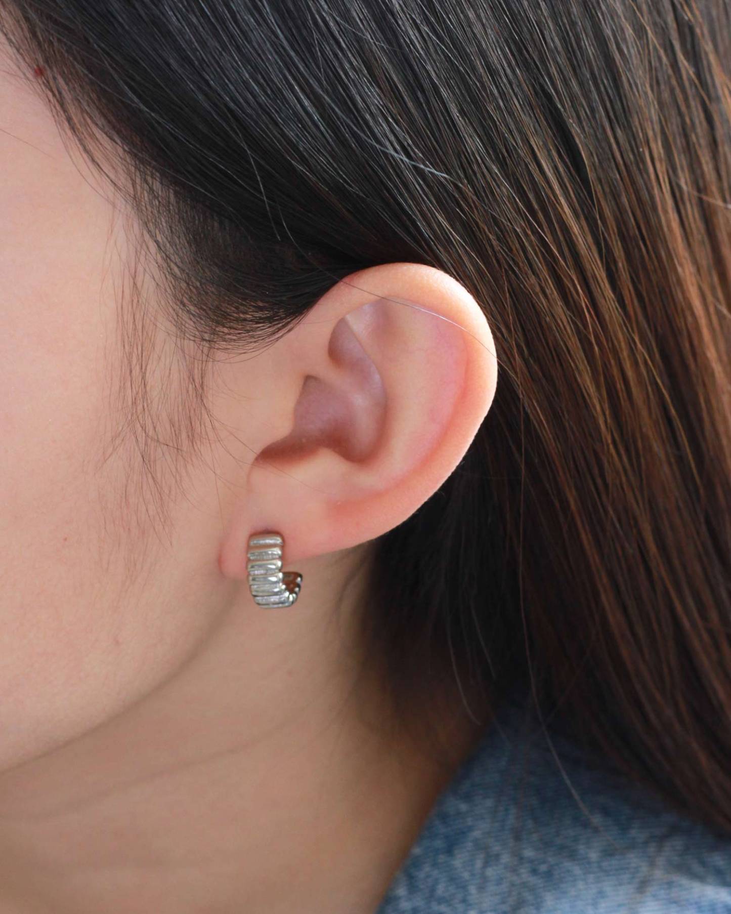 Gaia Silver Hoop Earring