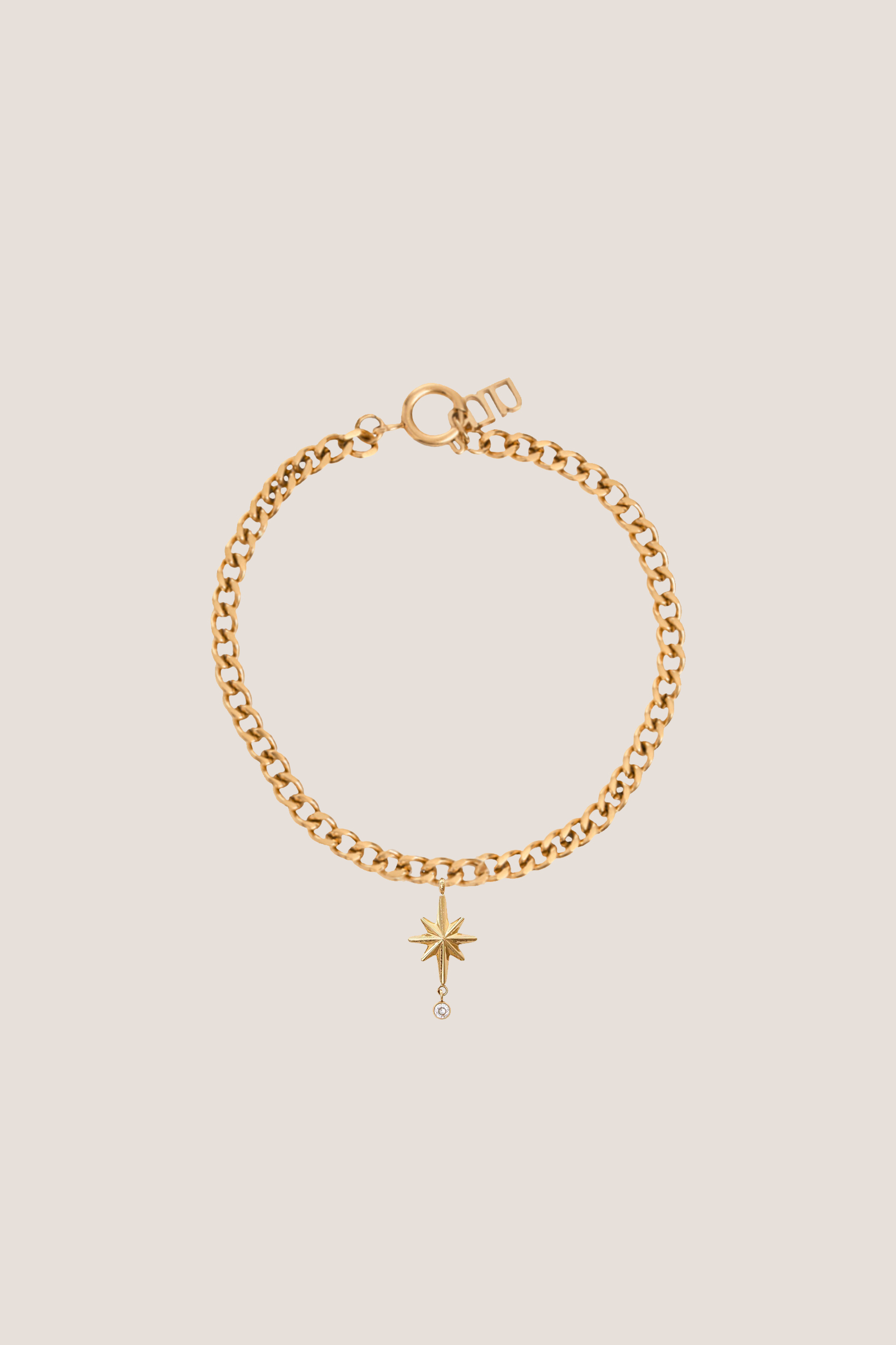 Stardust Gold Pendant with Curb Chain Bracelet