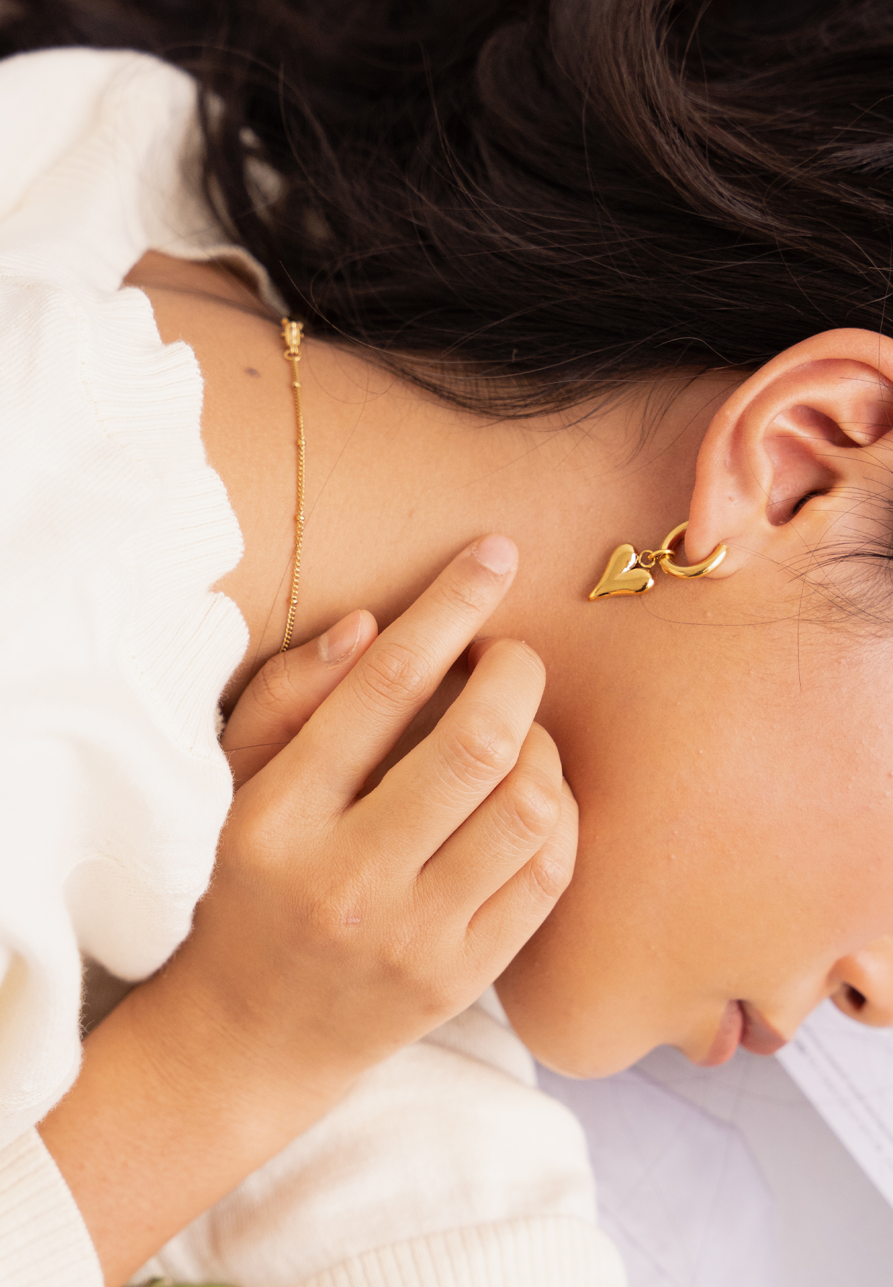 Tesoro Love Mini Gold Hoop Earrings