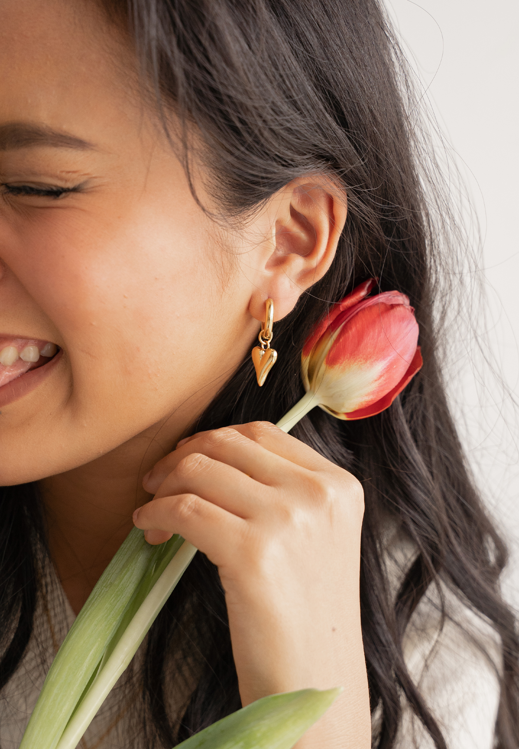 Tesoro Love Mini Gold Hoop Earrings
