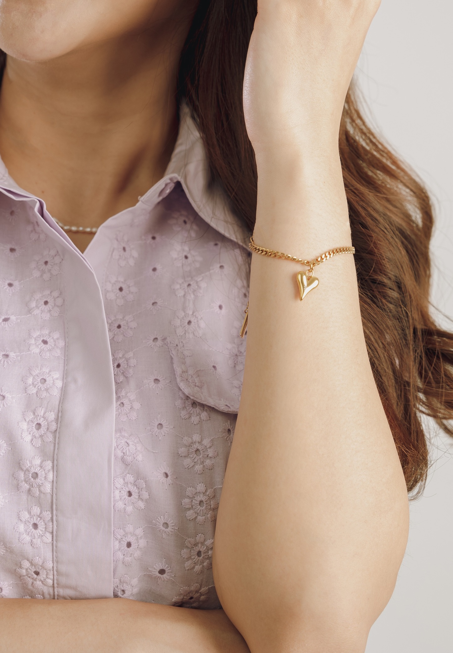 Tesoro Love Pendant Gold Bracelet
