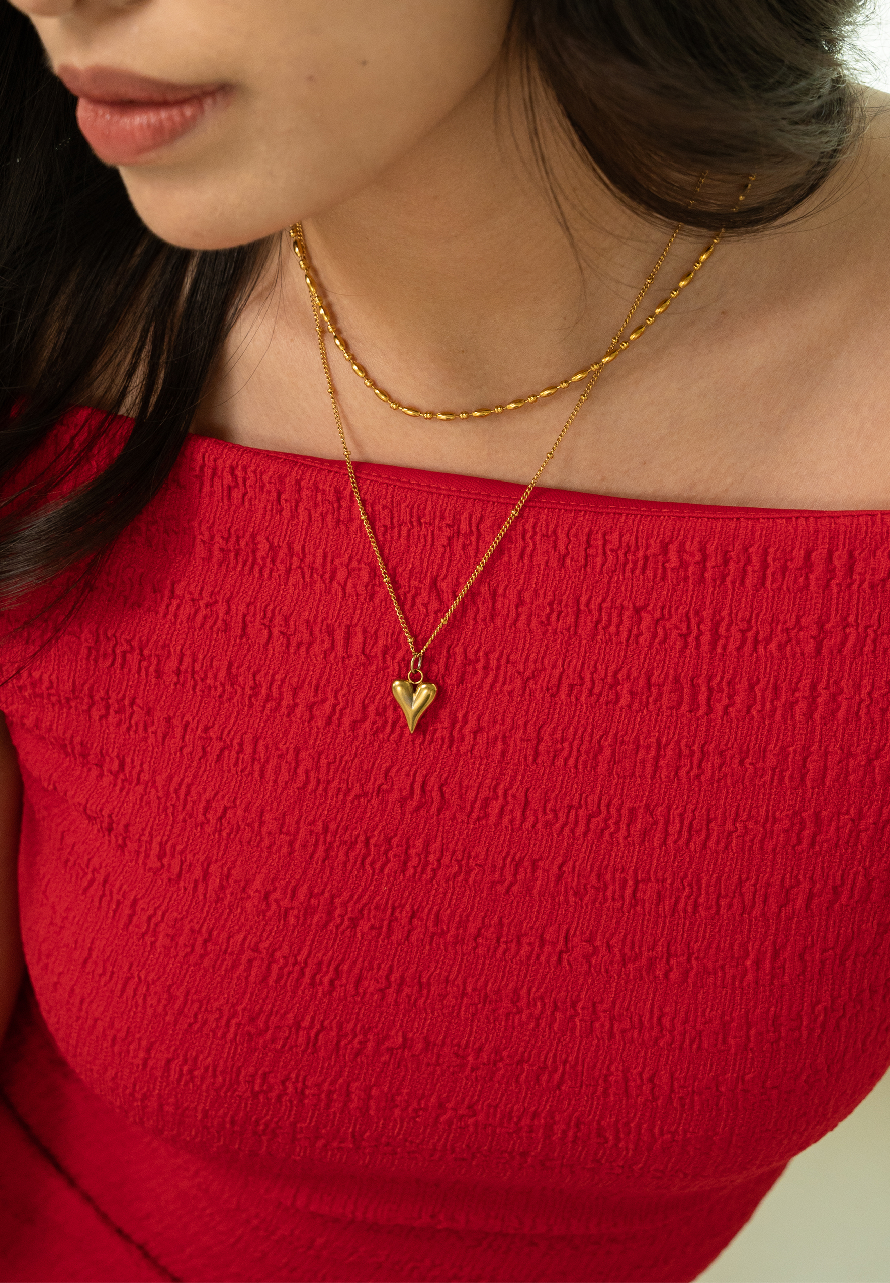 Tesoro Love Gold Chain Pendant Necklace