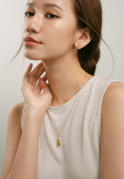 Timeless Flow Charm with Gold Chain Necklace