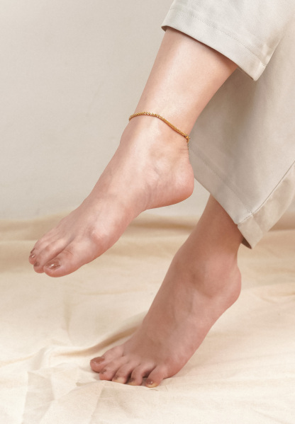 Tweed Gold Chain Anklet