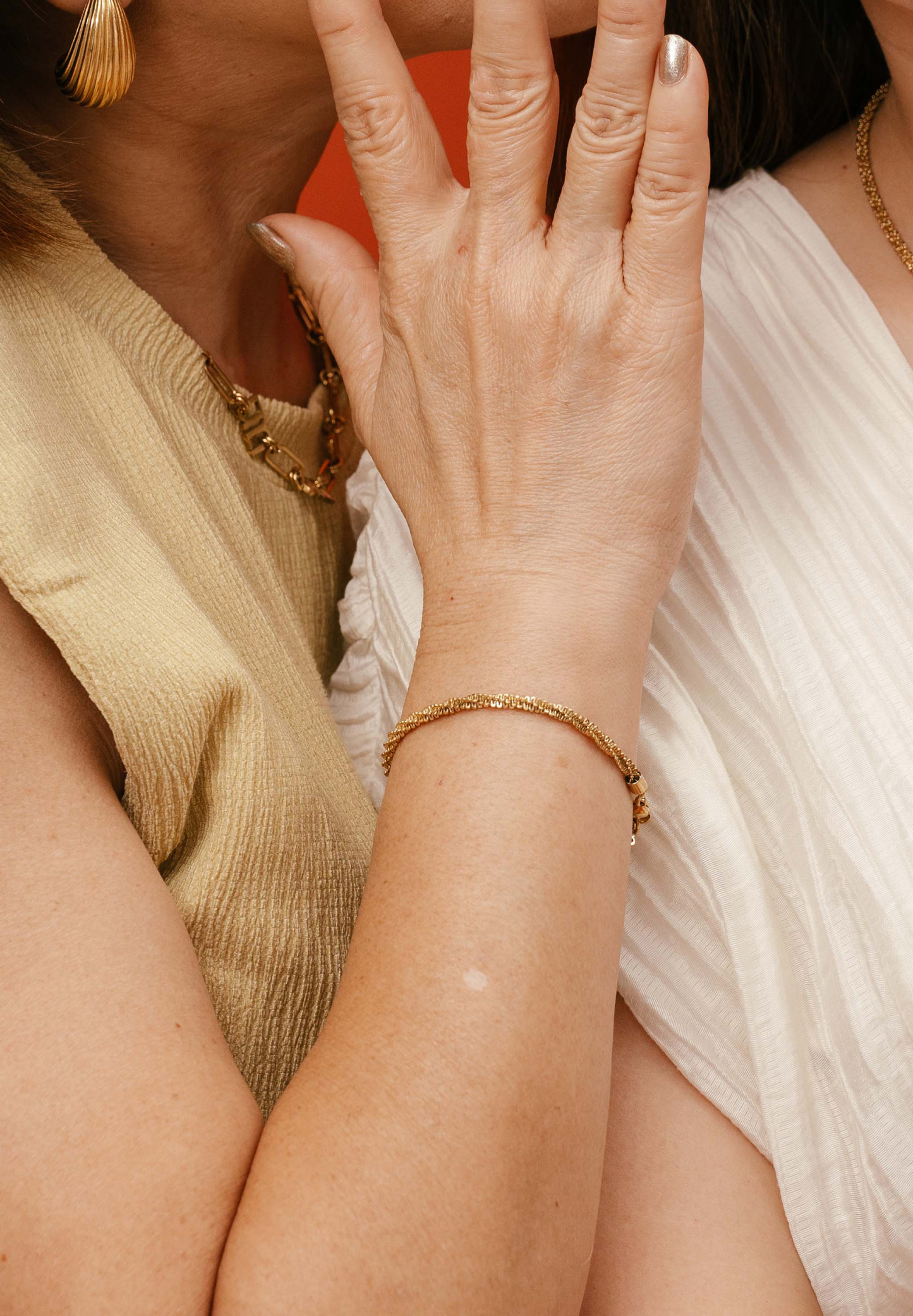 Tweed Gold Chain Bracelet