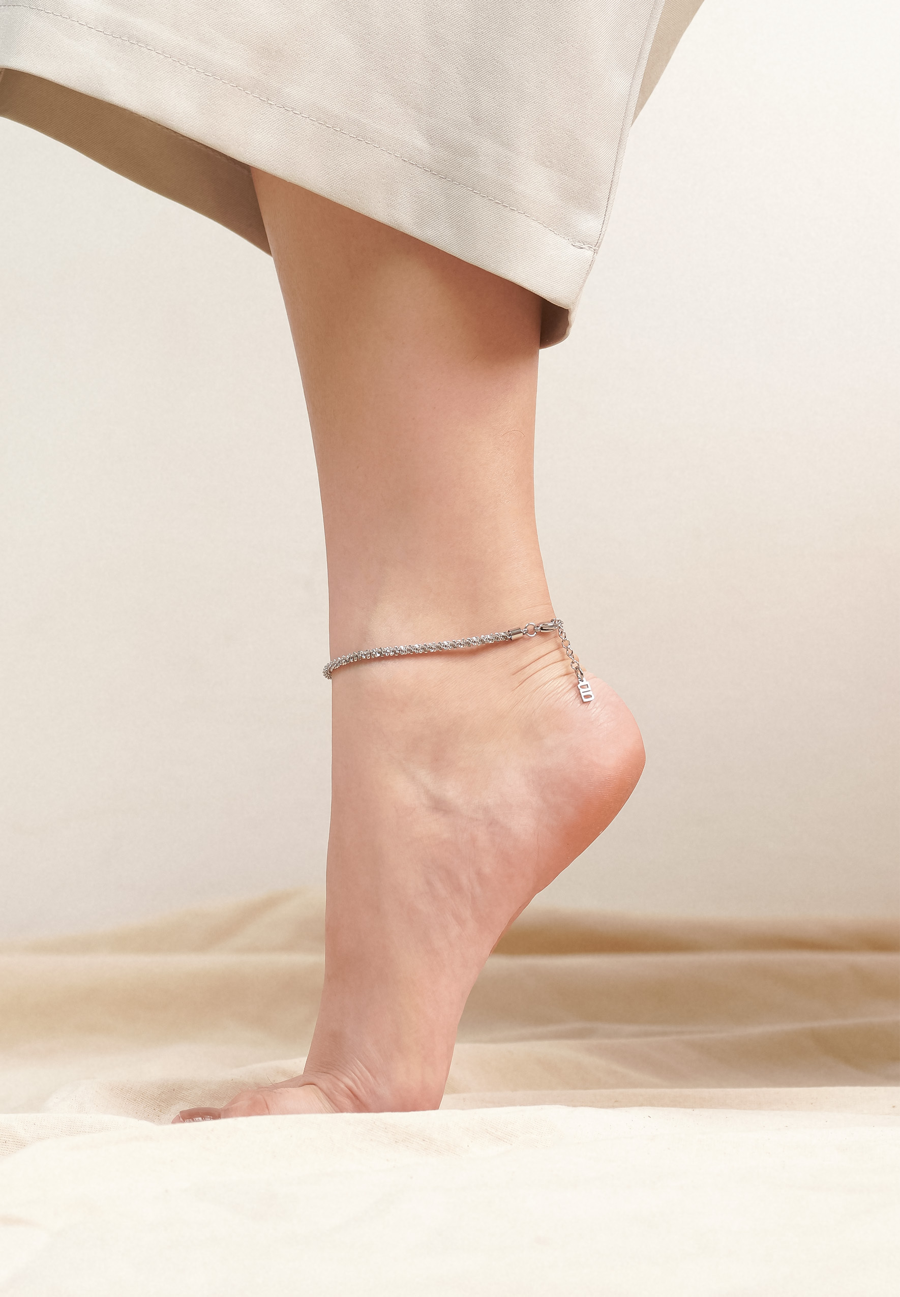 Tweed Silver Chain Anklet