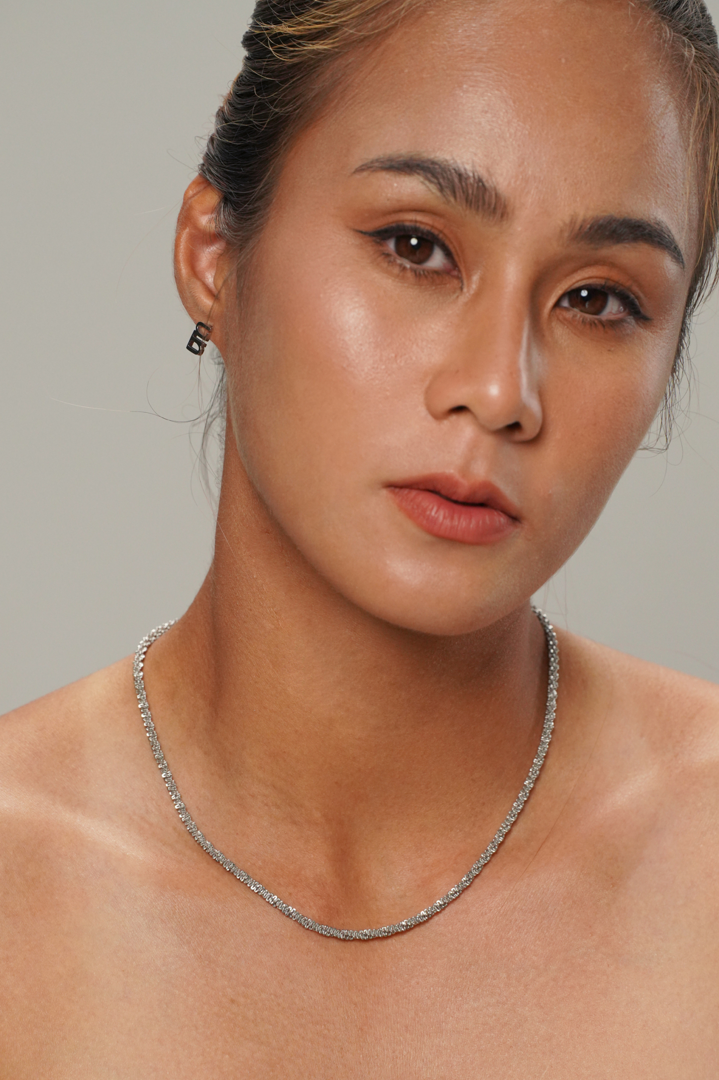 Tweed Silver Chain Necklace