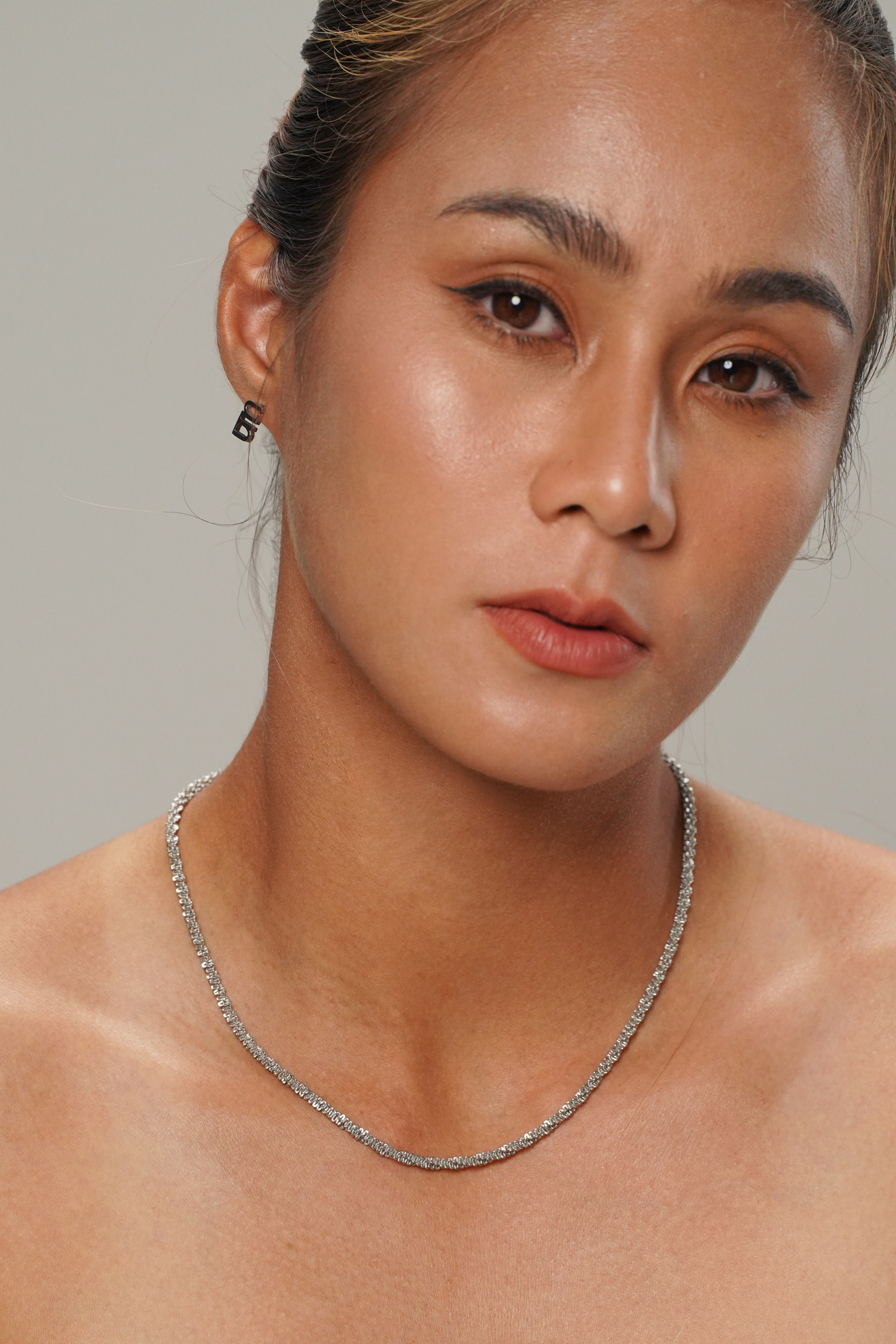 Tweed Silver Chain Necklace