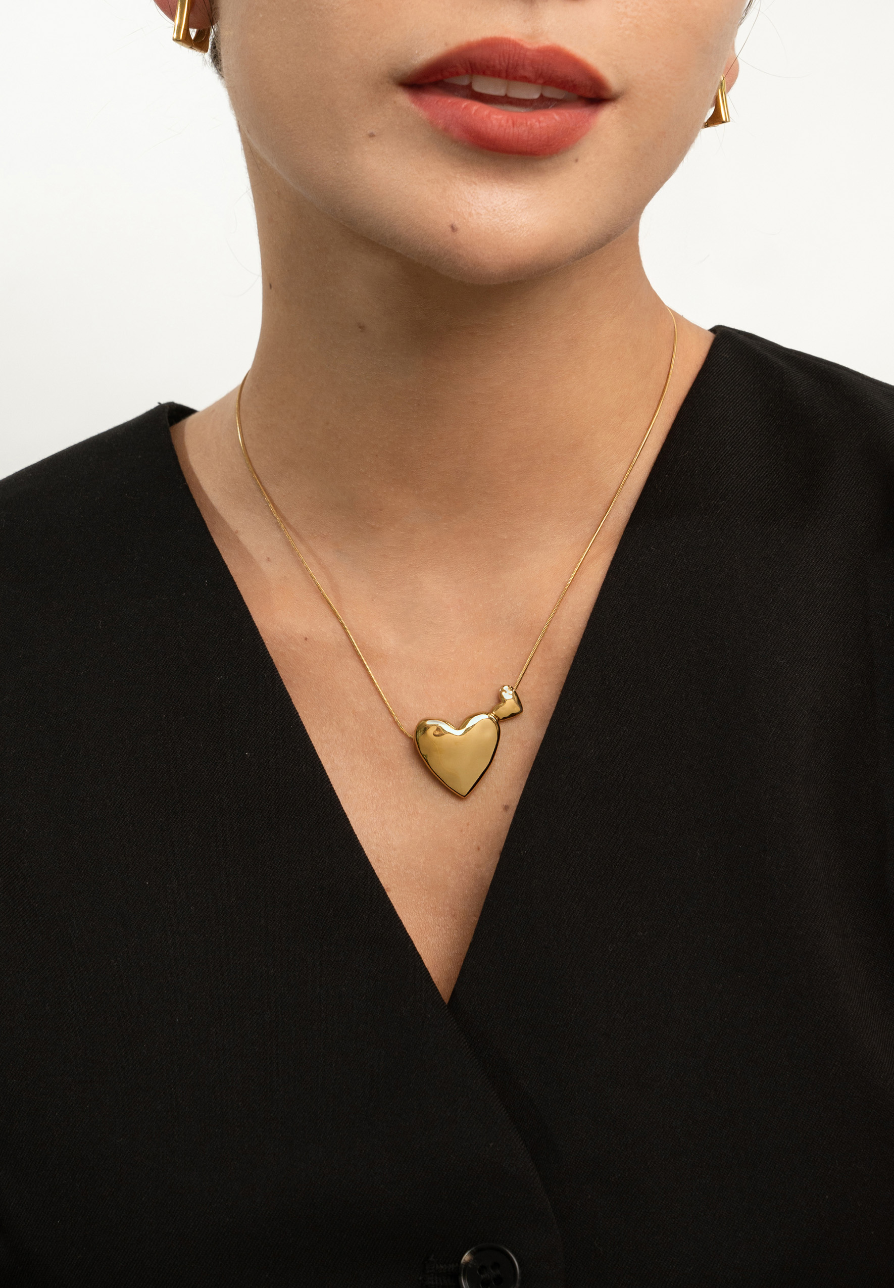 Two of a Kind Heart Gold Necklace