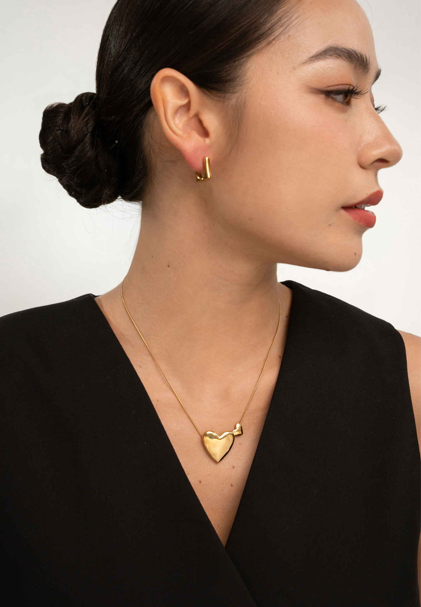 Two of a Kind Heart Gold Necklace