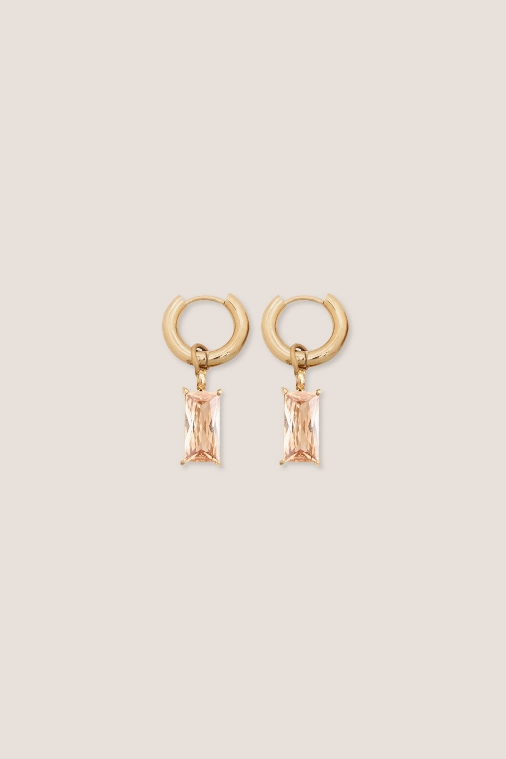 Verity Champagne Mini Gold Hoop Earrings