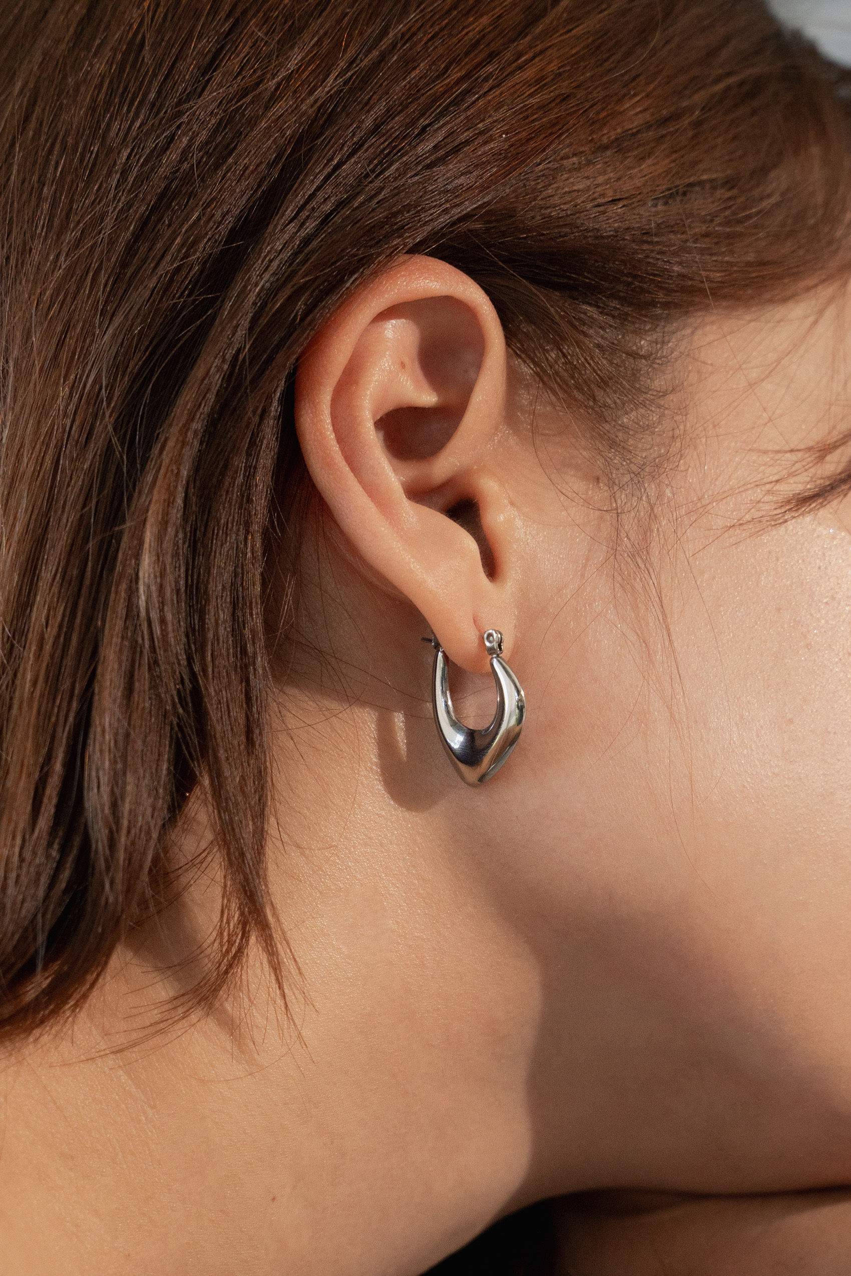 Grace Silver Hoop Earrings