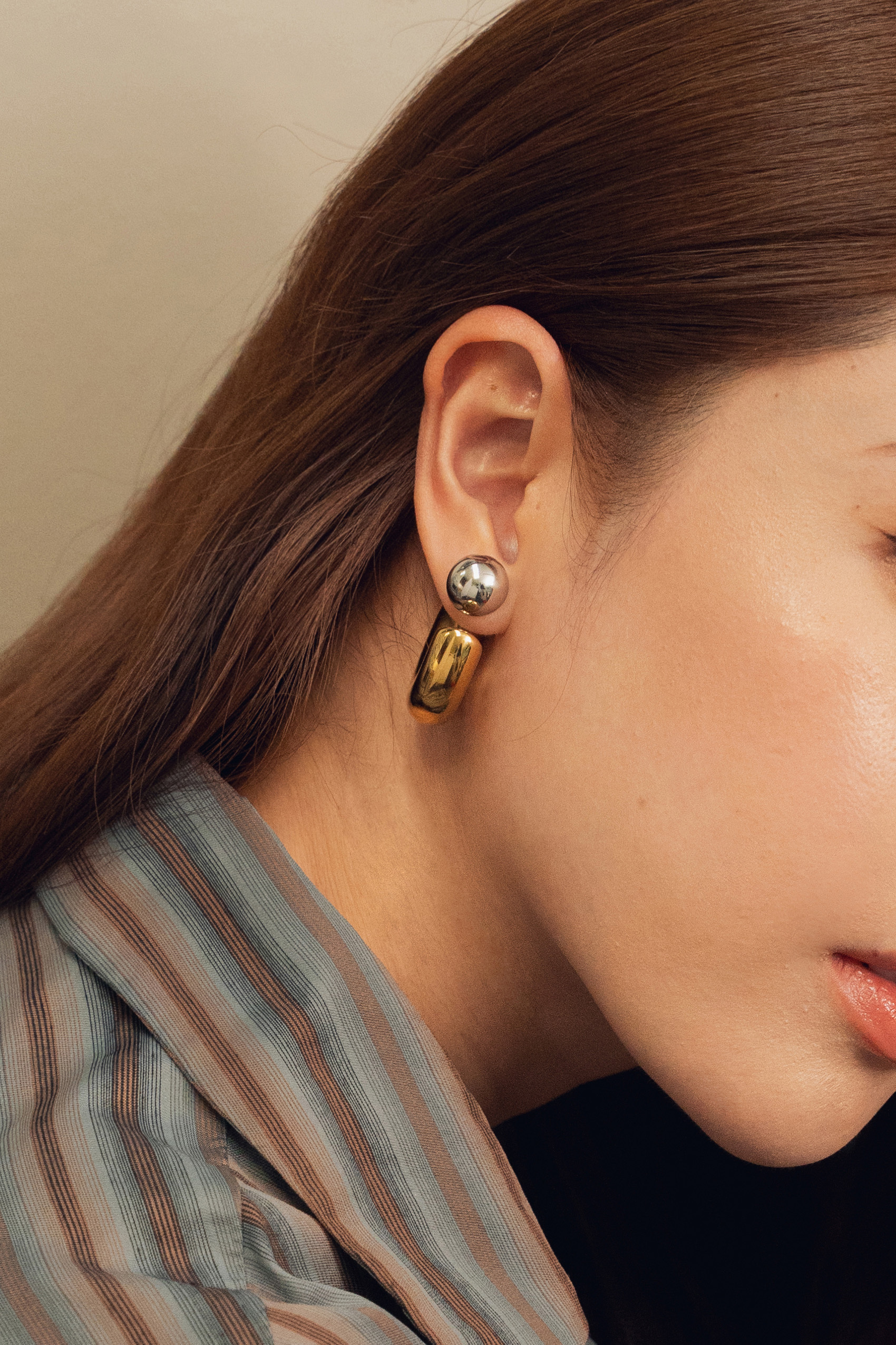 Majestic Silver Ball Hoop Earrings