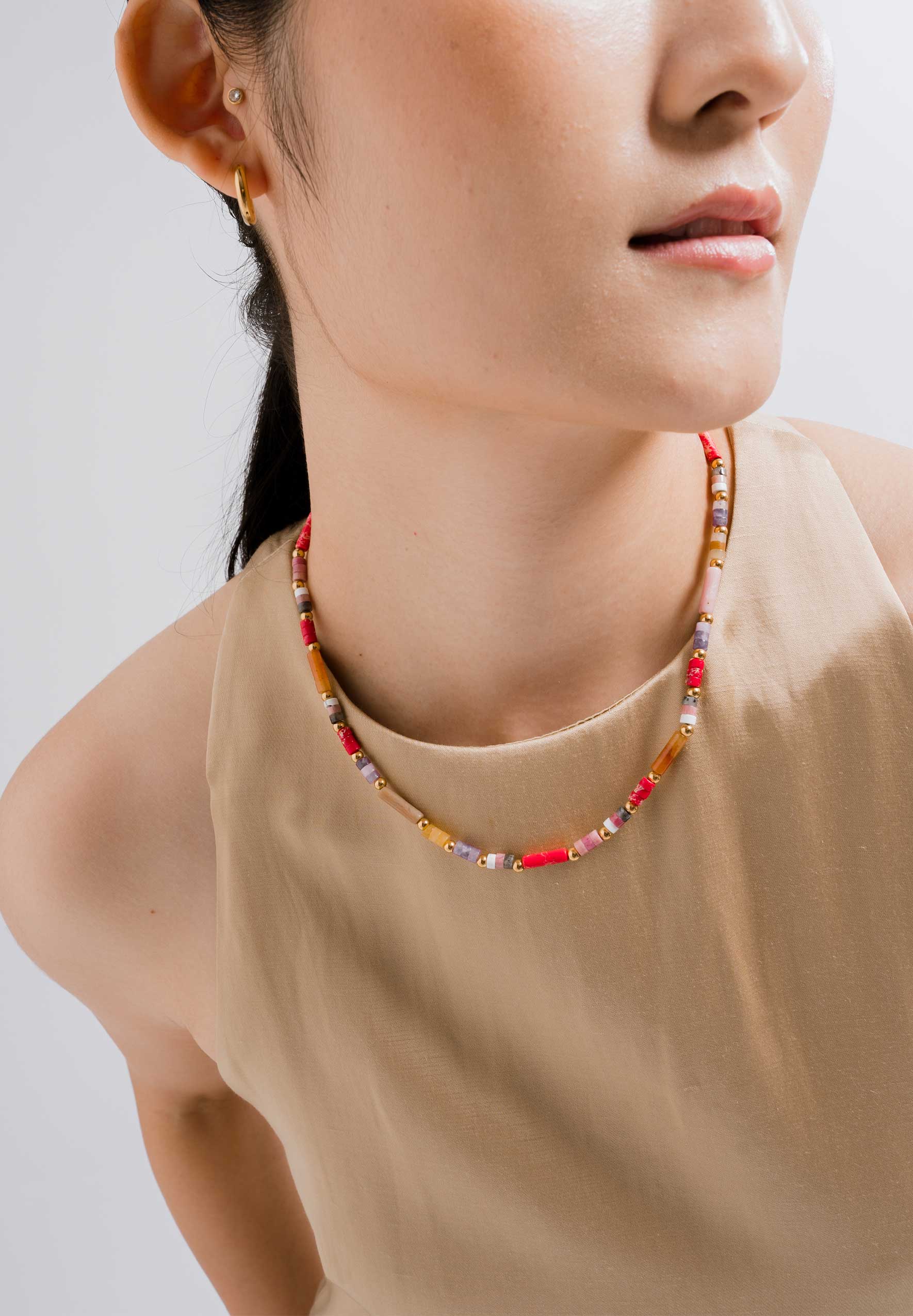 Ruby Radiance Beaded Necklace