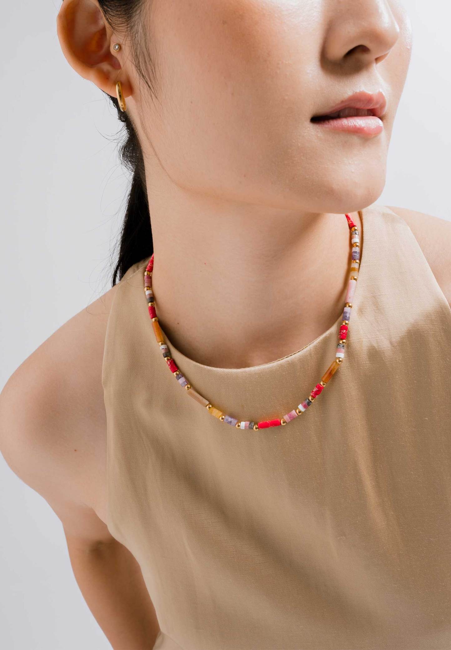 Ruby Radiance Beaded Necklace
