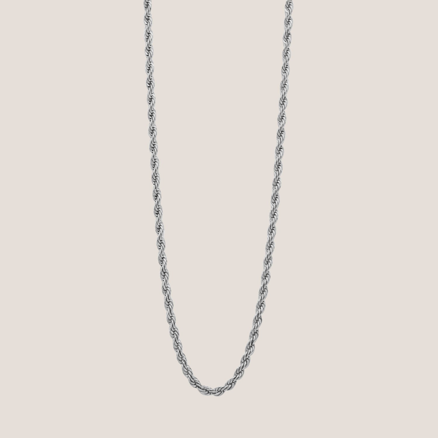 Zep Thin Silver Rope Chain Necklace