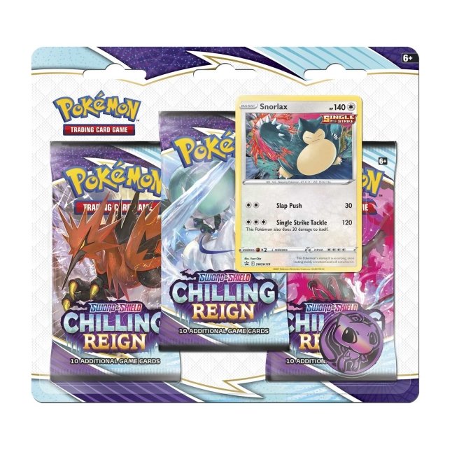 Pokémon TCG: Sword & Shield-Chilling Reign 3 Booster Packs, Snorlax Promo Card & Coin