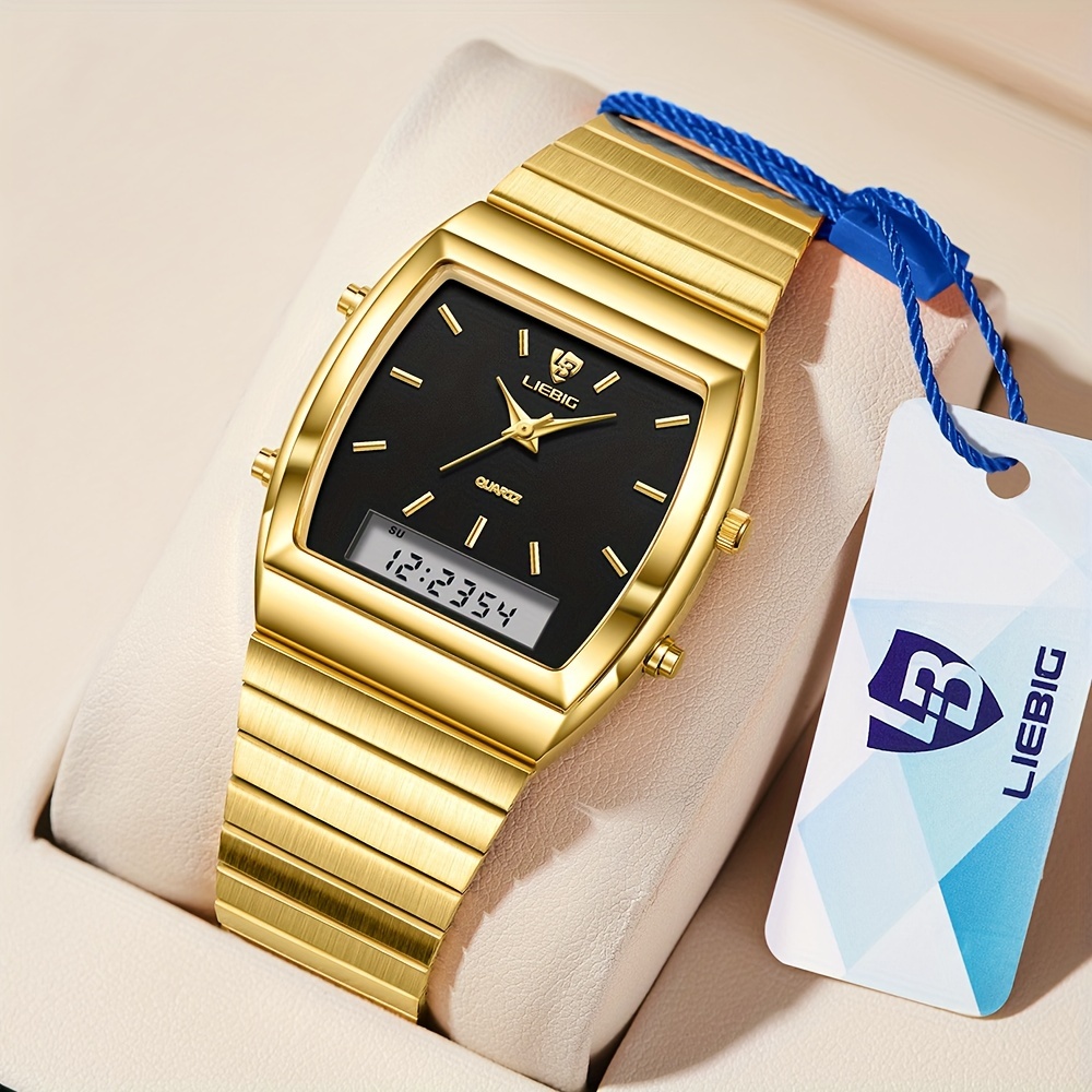 Men's Fashion Tonneau Pointer Digital Watch Waterproof 